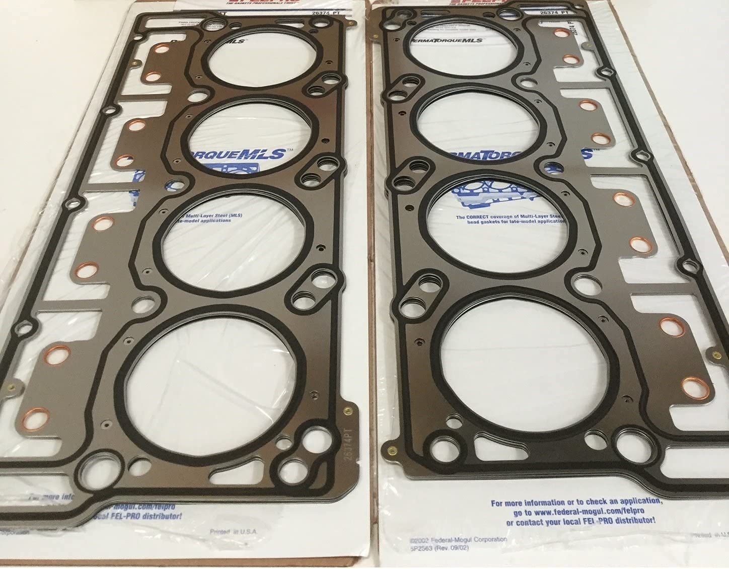 Pair of Cylinder Head Gaskets Compatible with 2003-11 Ford 6.0L 6.0 Powerstroke Diesel Turbo Engines with 20mm Head dowels (2 Head Gaskets)