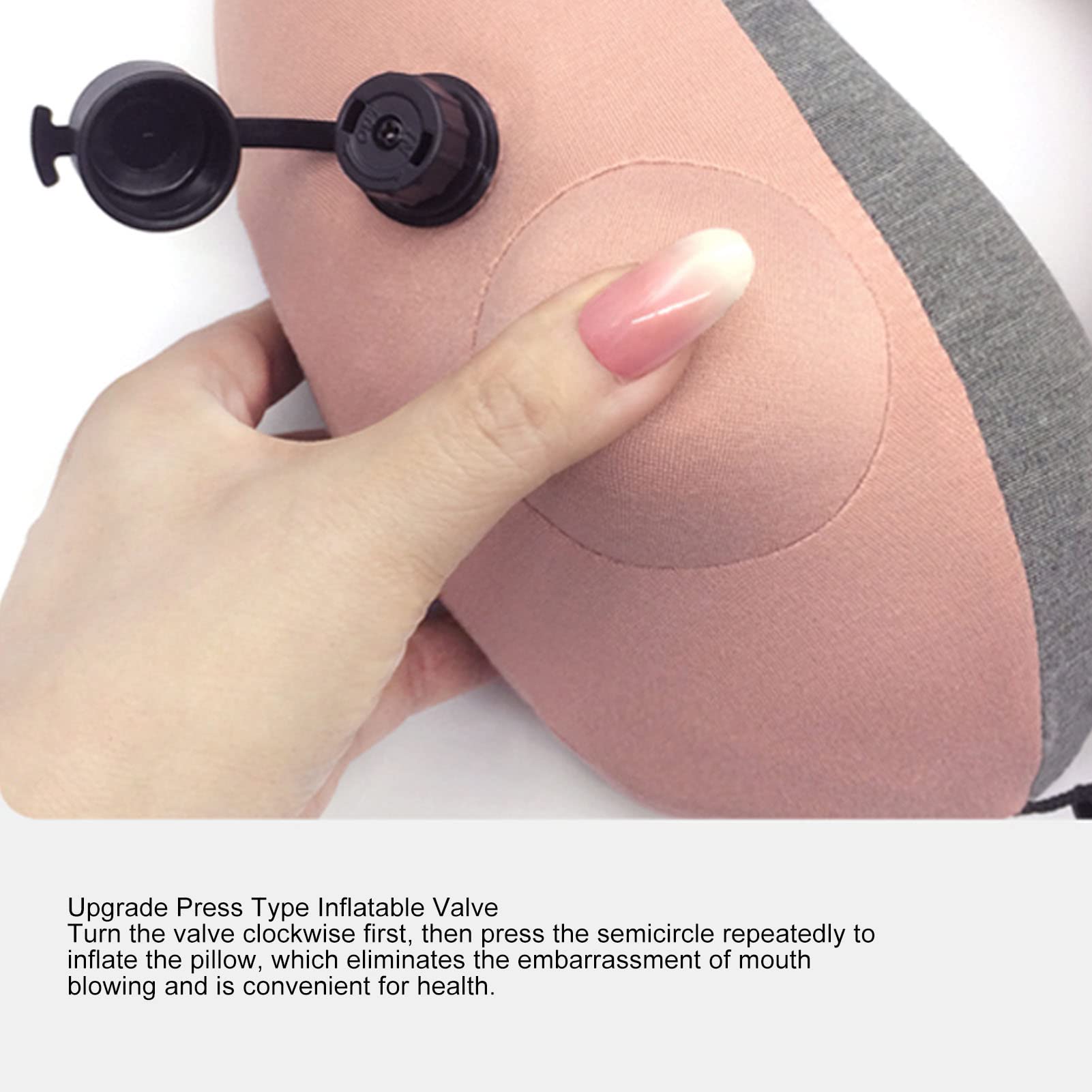 KANASI Cuscino da viaggio gonfiabile per il collo, design a forma di U pressogonfiabile con custodia per il comfort del sonno dell'auto in aereo