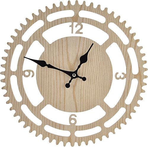 Fydun Wall Clock Wooden Retro Silent Battery Powered Clock Living Room Bedroom Home Clock 1# Wide Range of Uses (1#)