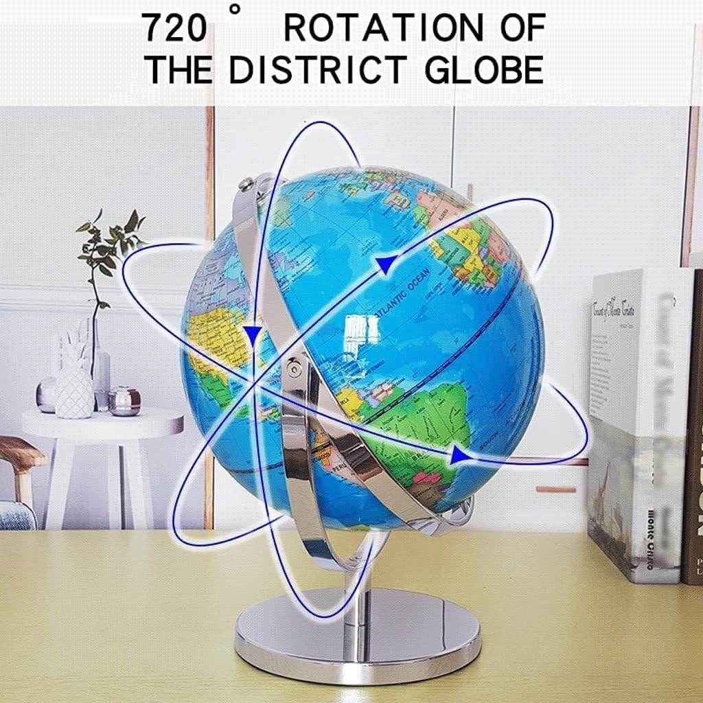 12.5in Large Educational Globe, 720° Rotating Metal Geographic World Globe for Home and Office Decoration (One Color 32cmb)