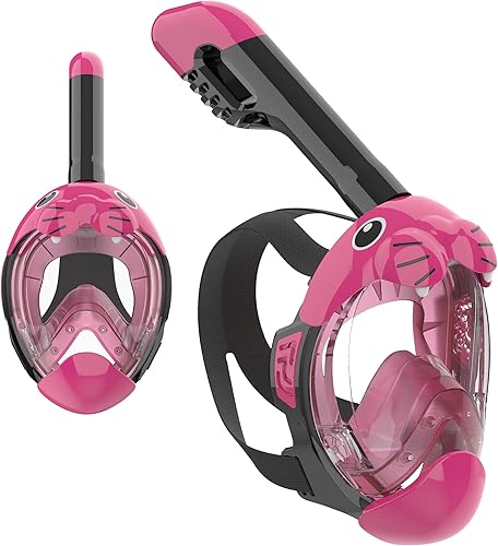 Kids Snorkeling Mask Scuba Goggles Full Face Walrus Anti-Fog Anti-Leak Panoramic Swimming Diving Breathing Gear for Boy Girl