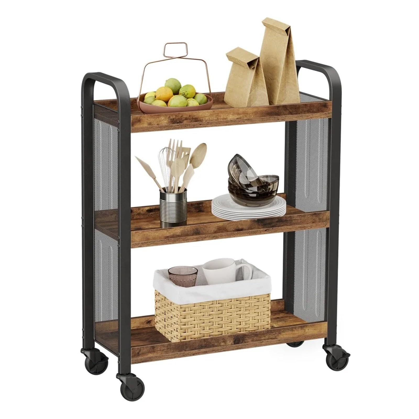 utility cart Rolling Cart,Auxiliary Car With Wheels,Kitchen Furniture,Trolley for Storage and Organization Carts Stands