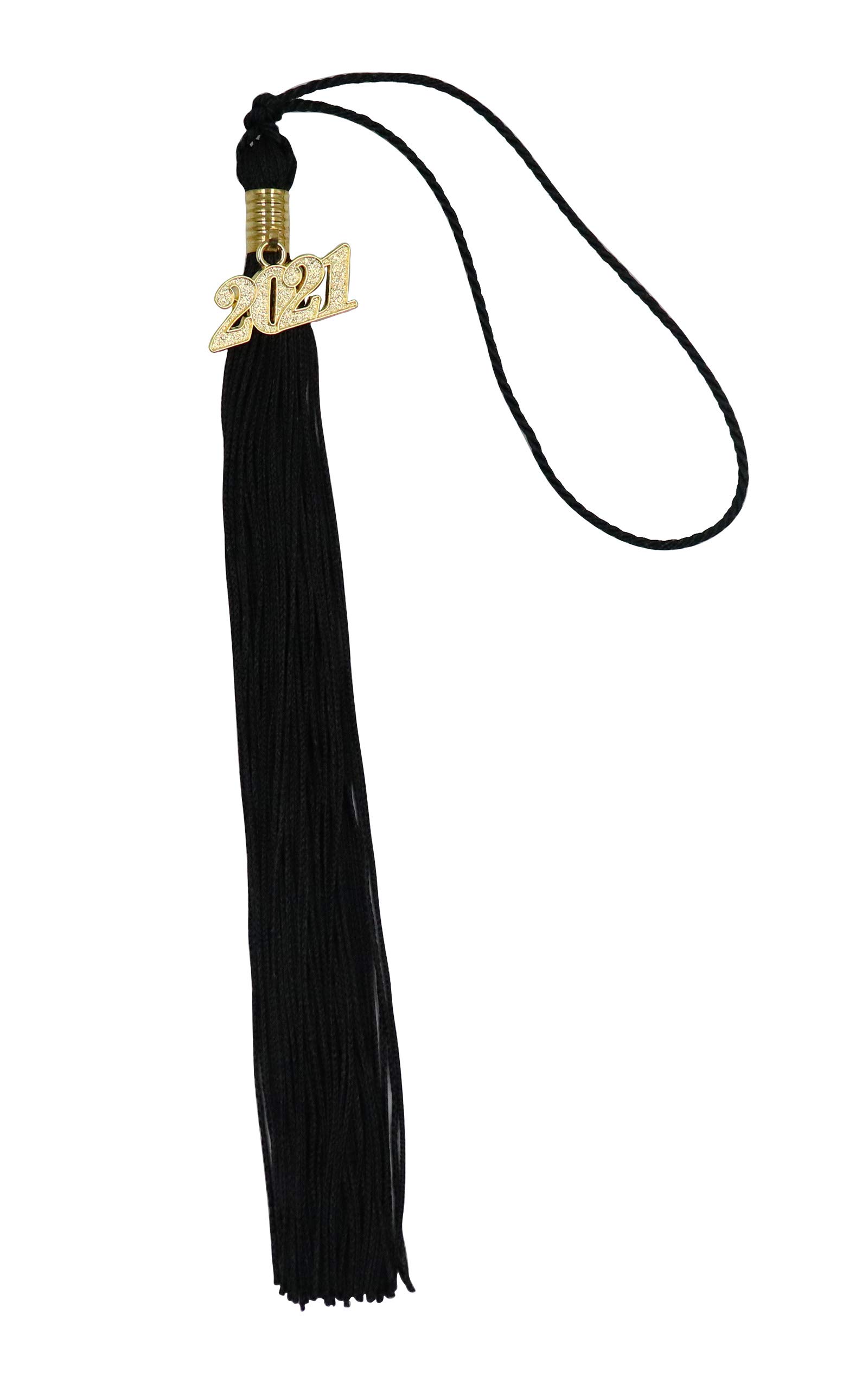 Ruwado Year Academic Graduation Tassel with 2021 Charm Silk Soft Handmade Cap Tassel Accessories for Graduate Cap Hats Ceremony Decoration Ceremonies Souvenir (Black, 2021)