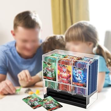 3-Slot Acrylic Booster Pack Dispenser, Card Dispenser Storage and Organizer, Compatible With Various Cards, Easily Fit Entire Booster Box, Organizer Display for Trading Card, Booster Packs, Sports