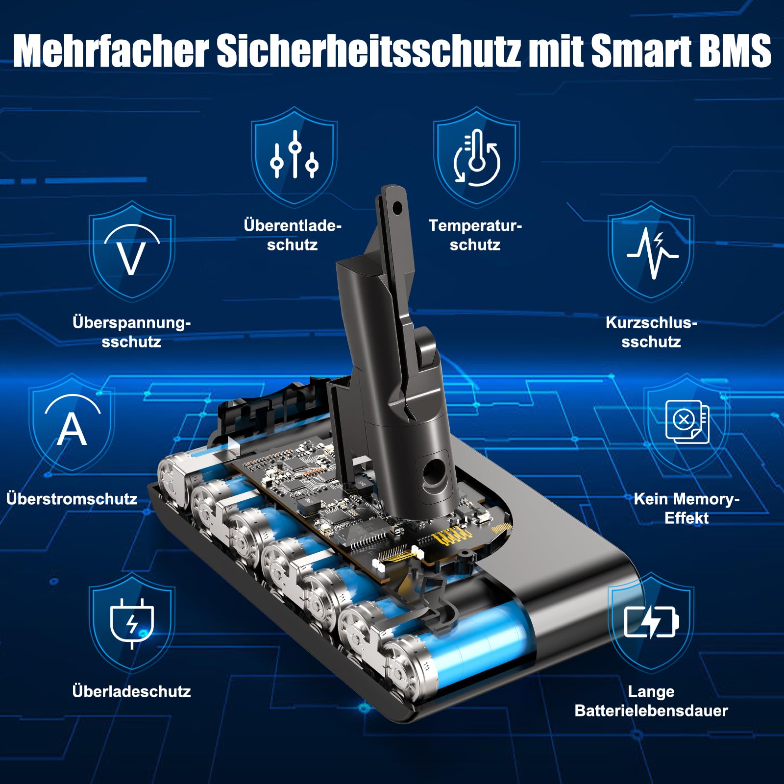 V7 Akku für Dyson V7, Akku Kompatibel mit V 7 Animal Absolute Motorhead Pro Fluffy Mattress Trigger Allergy SV11 Staubsauger