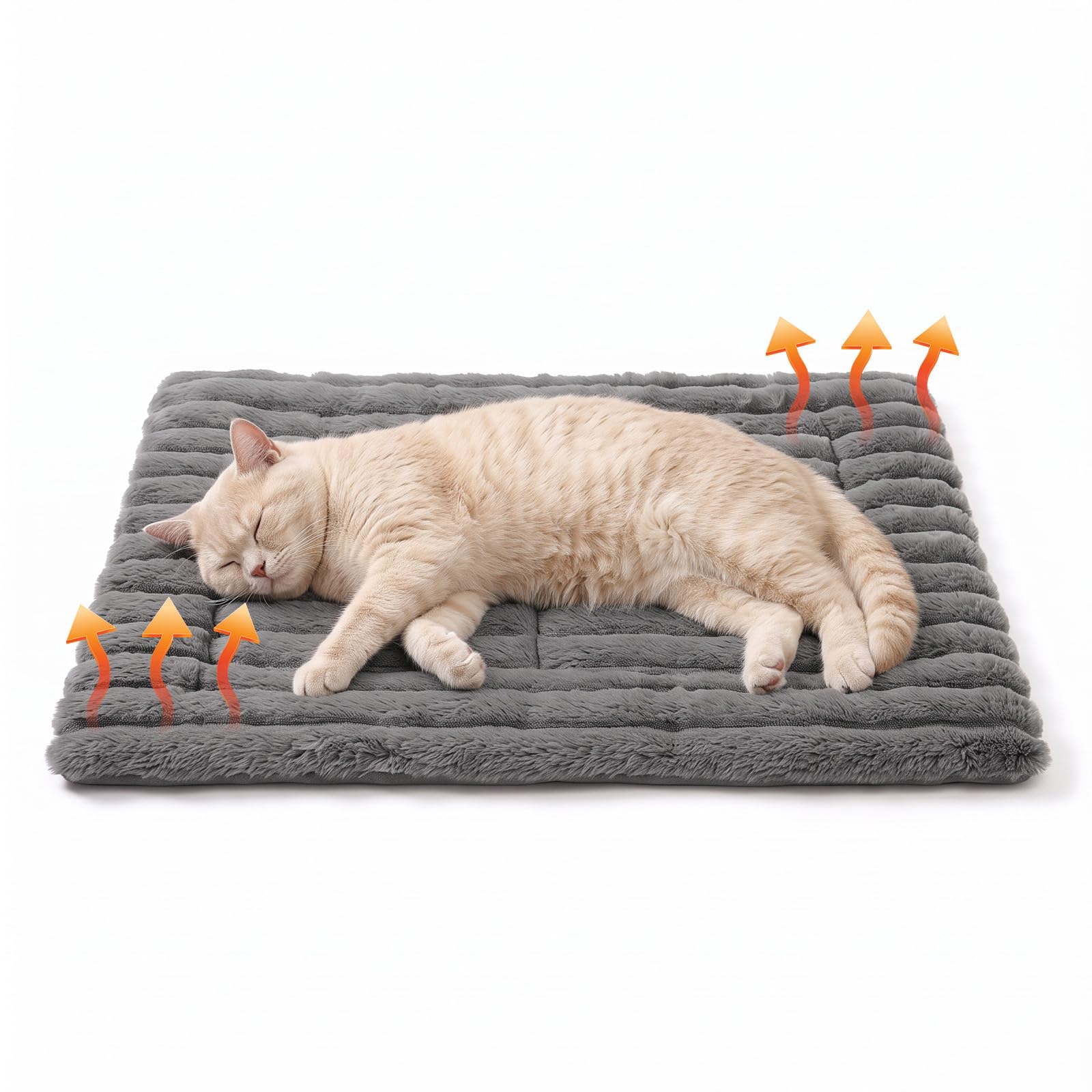 Aitsite Self Warming Cat Bed, 61 * 45cm Self Heating Pet Mat Cozy Calming Cat Blanket, Electric Free Heating Pad, Non Slip Machine Washable for Kittens and Senior Cats Indoor and Outdoor Use