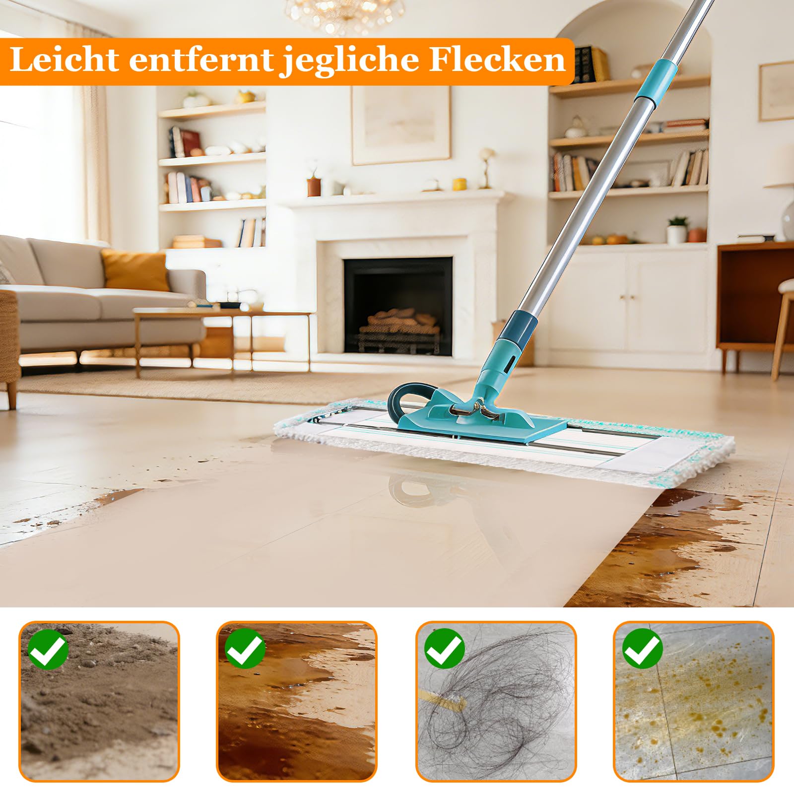 4 sztuki wymiennych nakładek do mopa dla Leifheit Profi XL Cotton Plus/Profi XL Micro Duo. Nakładki z mikrofibry do wszystkich typów podłóg, grubie o dużej chłonności wody.