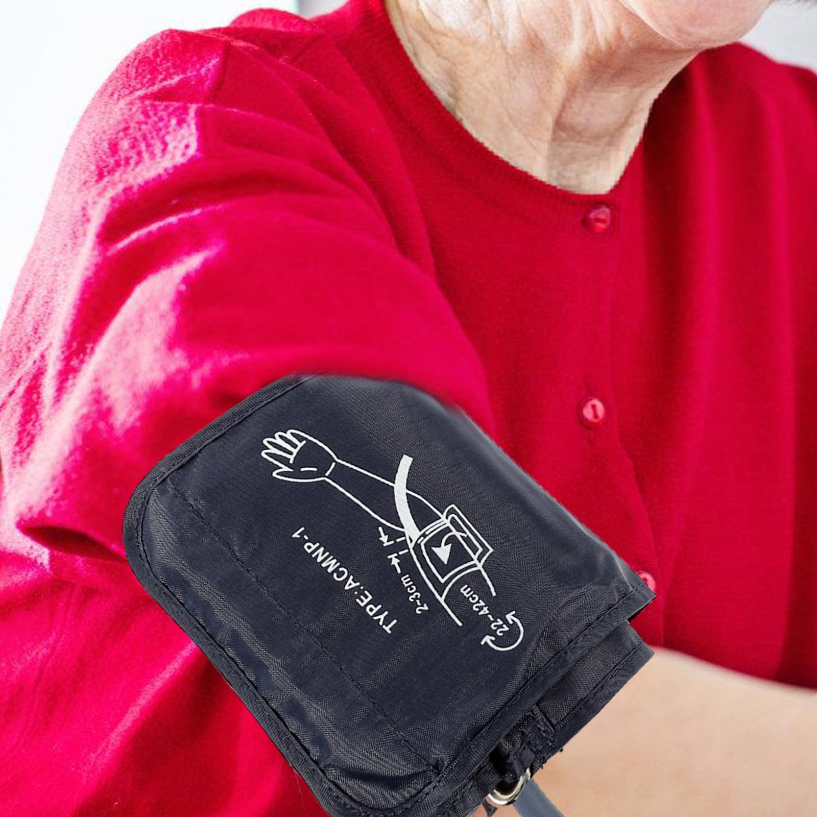 Blutdruckmanschette Oberarm Ersatz 22 42cm aus Stoff für Manuelle Messung im Häuslichen und Klinischen Gebrauch Inklusive Praktischer Selbstmessfunktion