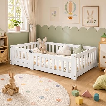 3ft Toddler Floor Bed,Montessori Kids Floor Bed 90x190cm