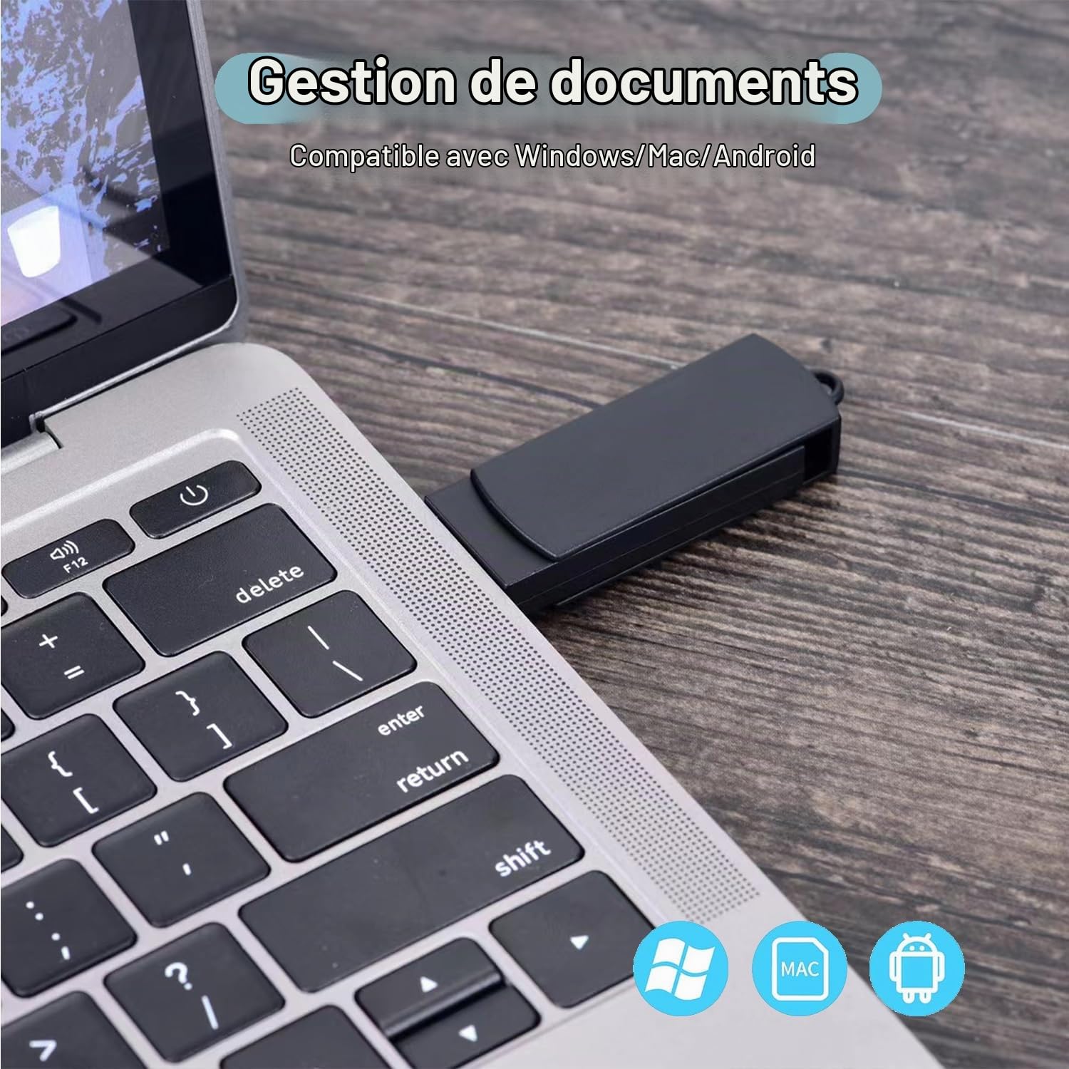Mini Enregistreur Vocal numérique USB, 64Go Dictaphone Vocal Portable USB C Enregistreur Audio Parfait-Microphone pour Conférences, Réunions, Classes