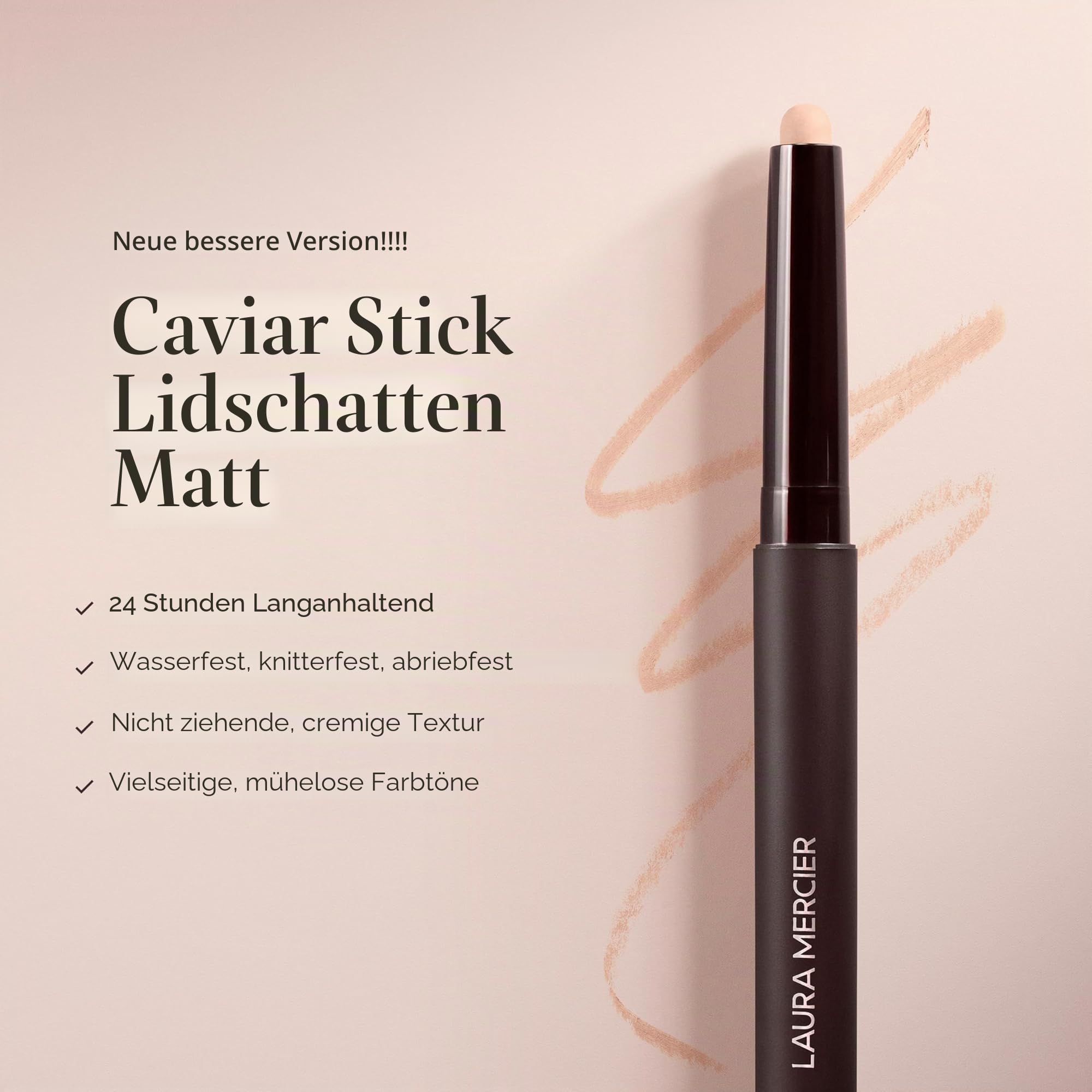 Laura Mercier Caviar Stick Cream Eyeshadow - Schimmerndes Finish, 24 Stunden Halt, langanhaltend, intensive Farbe, leicht zu verblenden und aufzutragen, wasserfest, mit Hyaluronsäure