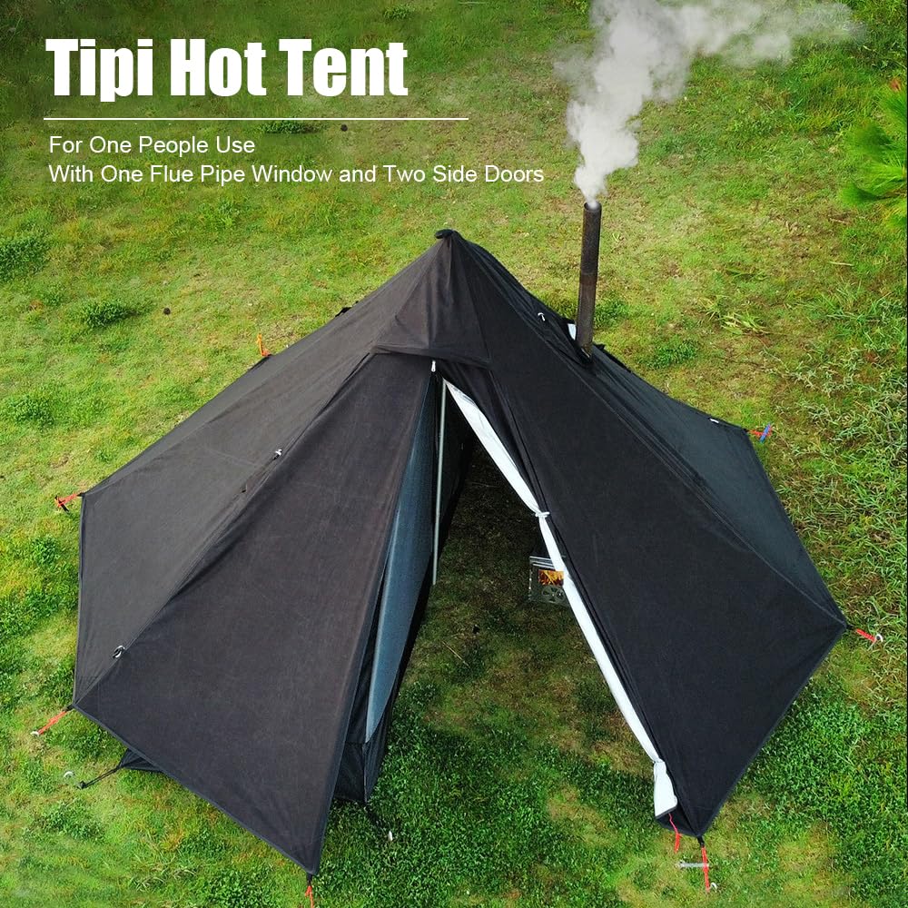 Tenda da Campeggio Teepee Tenda da Esterno a Piramide Calda per Persone Singole per Campeggio Escursionismo Perfetta per lo Zaino in Spalla con di Design La Nostra Compatta Ultraleggera