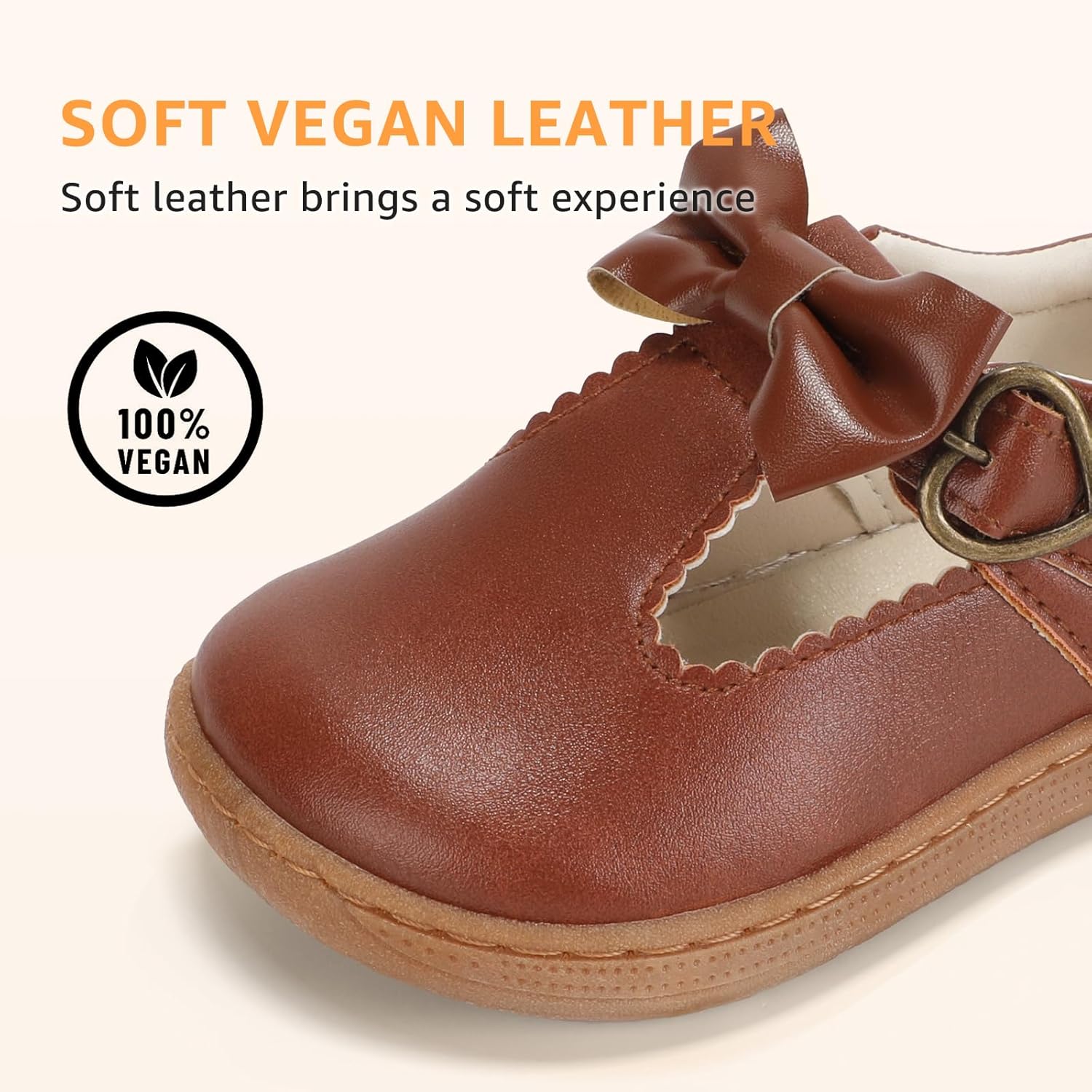 STQ Toddler Girls Dress Shoes Wide Toe Box Mary Jane Flats Zero Drop T Strap Ballet Wedding Flower Uniform School Shoe with Non-Slip - Image 7