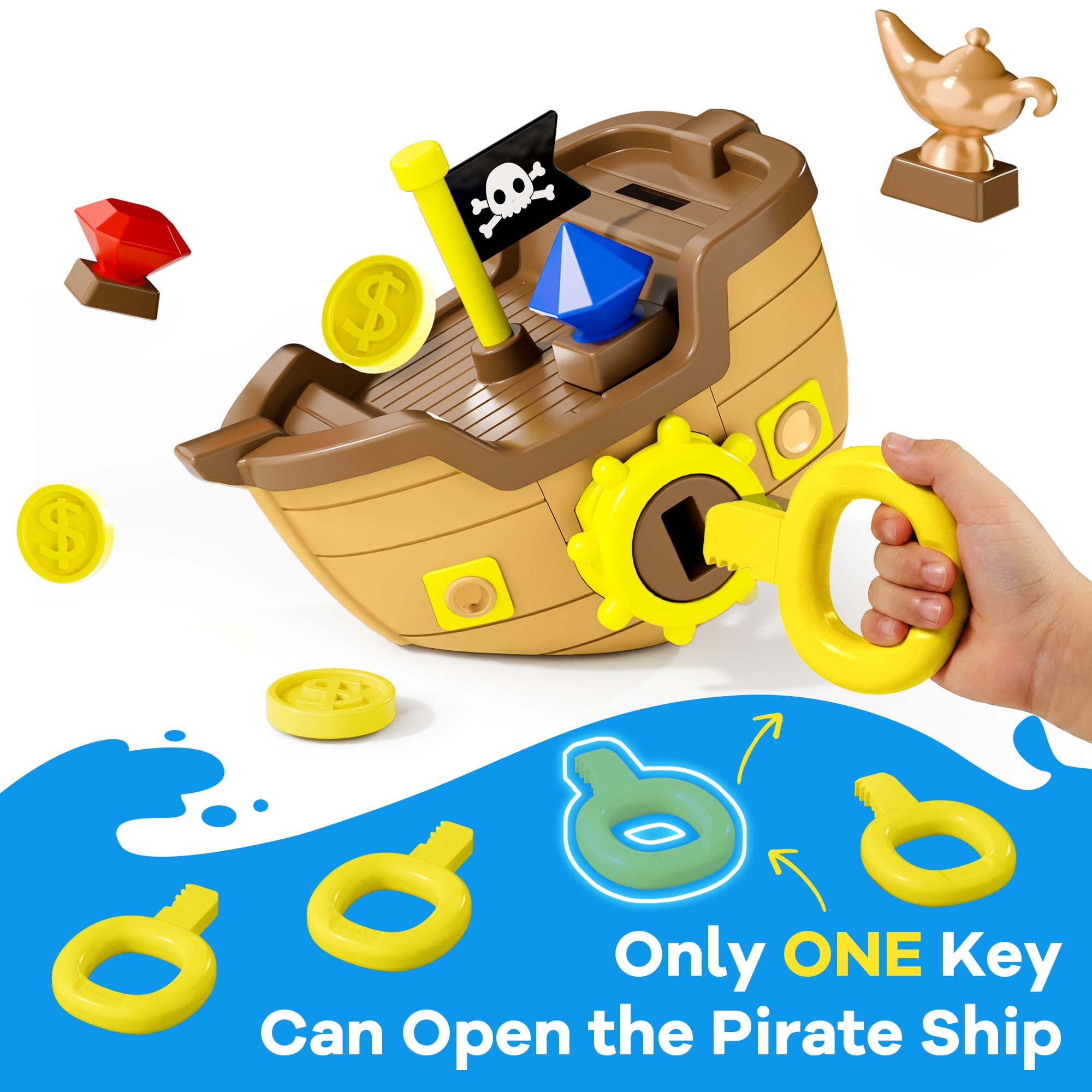 Photo 1 of Funscape Kids Pool Diving Toy, Large Treasure Pirate Ship Water Dive Games