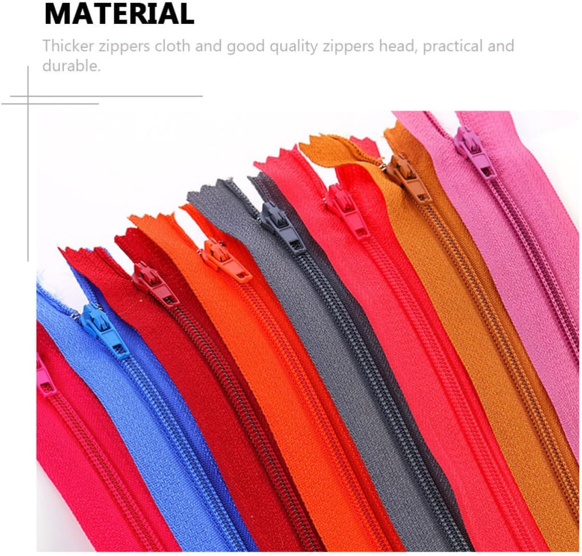 Colorful Nylon Zippers for Sewing, 100pcs DIY Clothes Accessory