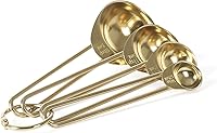 Martha Stewart Richburn 4-Piece Gold Stainless Steel Measuring Spoons Set – Precise, Durable Baking Essentials