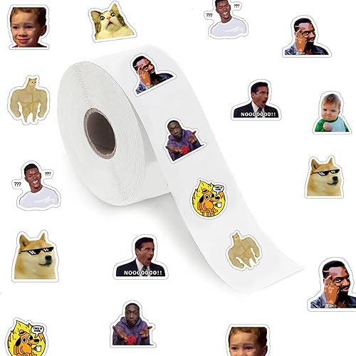 Calcomanías de meme (500 unidades), 10 hojas de calcomanías de dibujos animados de estética, sellos autoadhesivos para niños, niñas, niños,
