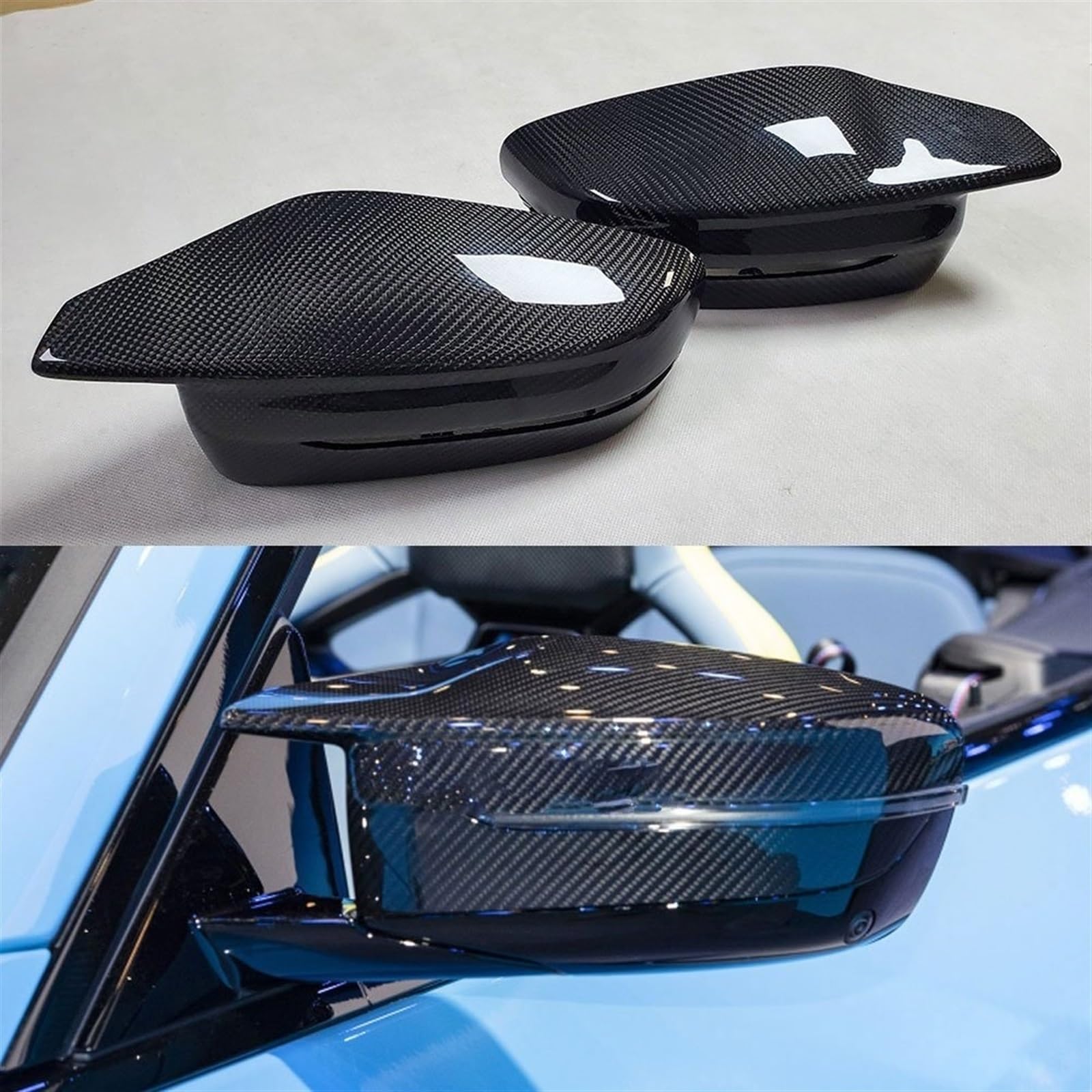 Obudowa lusterka do BMW M3, M4, G80, G82, G83, 2 sztuki, zapasowa osłona lusterka wstecznego z włókna węglowego do lusterek bocznych drzwi skrzydłowych