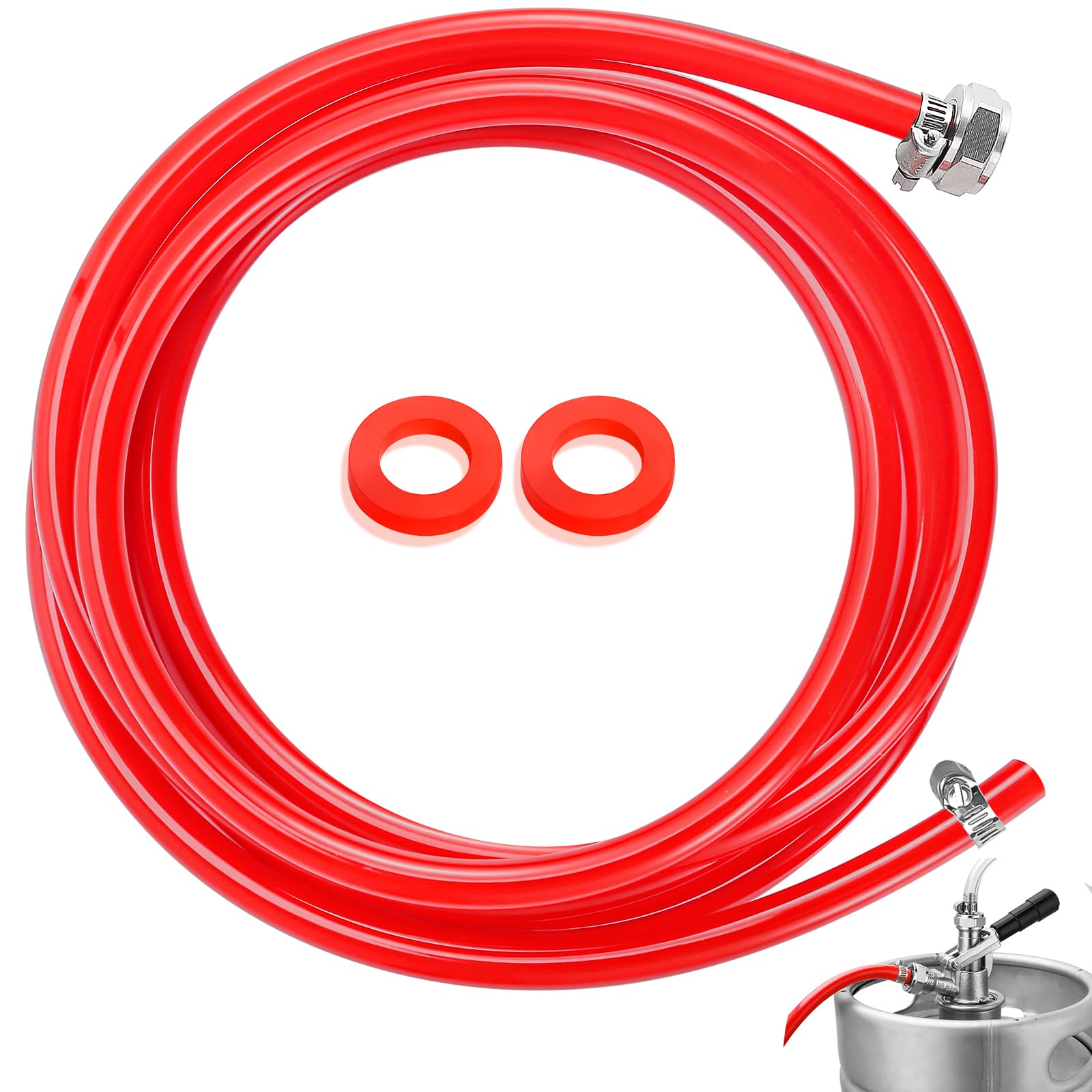 Robinet fût Sankey rouge 3m brassage maison Kegerator Cornelius CO2