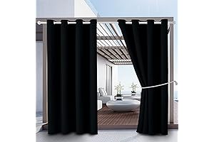 W52 x L84 Outdoor Blackout Curtains - Durable Waterproof Window Treatment Grommet...