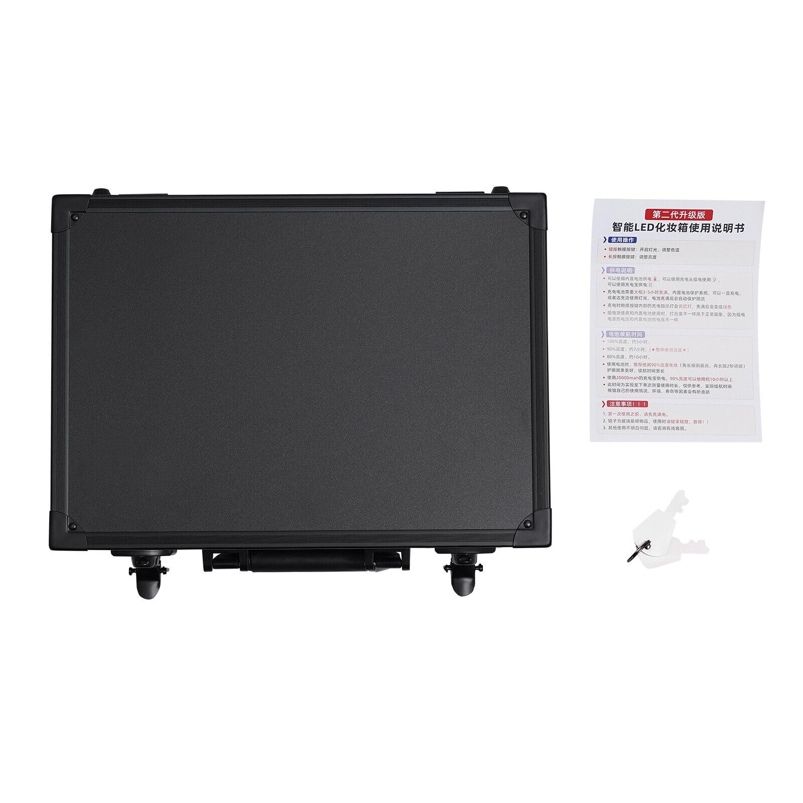 Custodia per trucco treno da viaggio organizer per cosmetici e valigie + 6 luci LED, nero, Nero , Viaggi