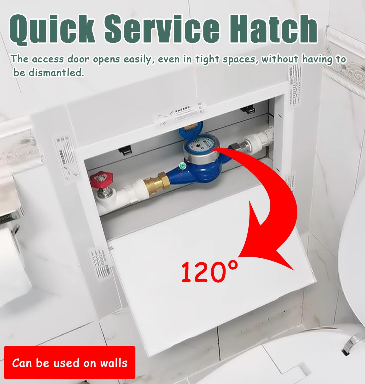 Puerta de Acceso metálica Impermeable para Pared, Puerta de ático con Panel de fácil Acceso, Marco de Aluminio, Tapa de Orificio de Pared, Placa de Servicio para cableado de plomer