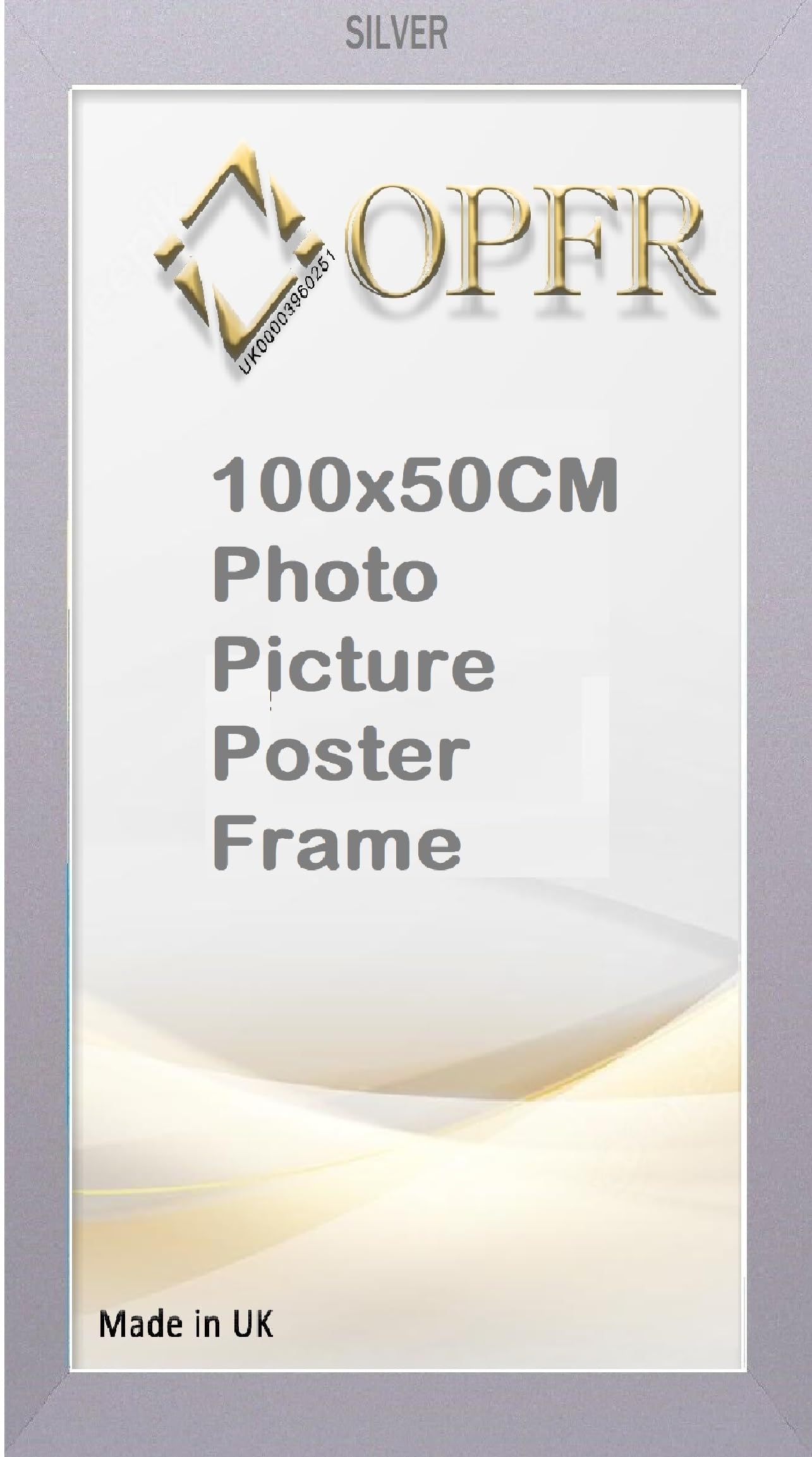 Photo Poster frame 100x50cm Black, White, Oak, Silver, Dark Oak, Walnut (Silver, 100x50cm)