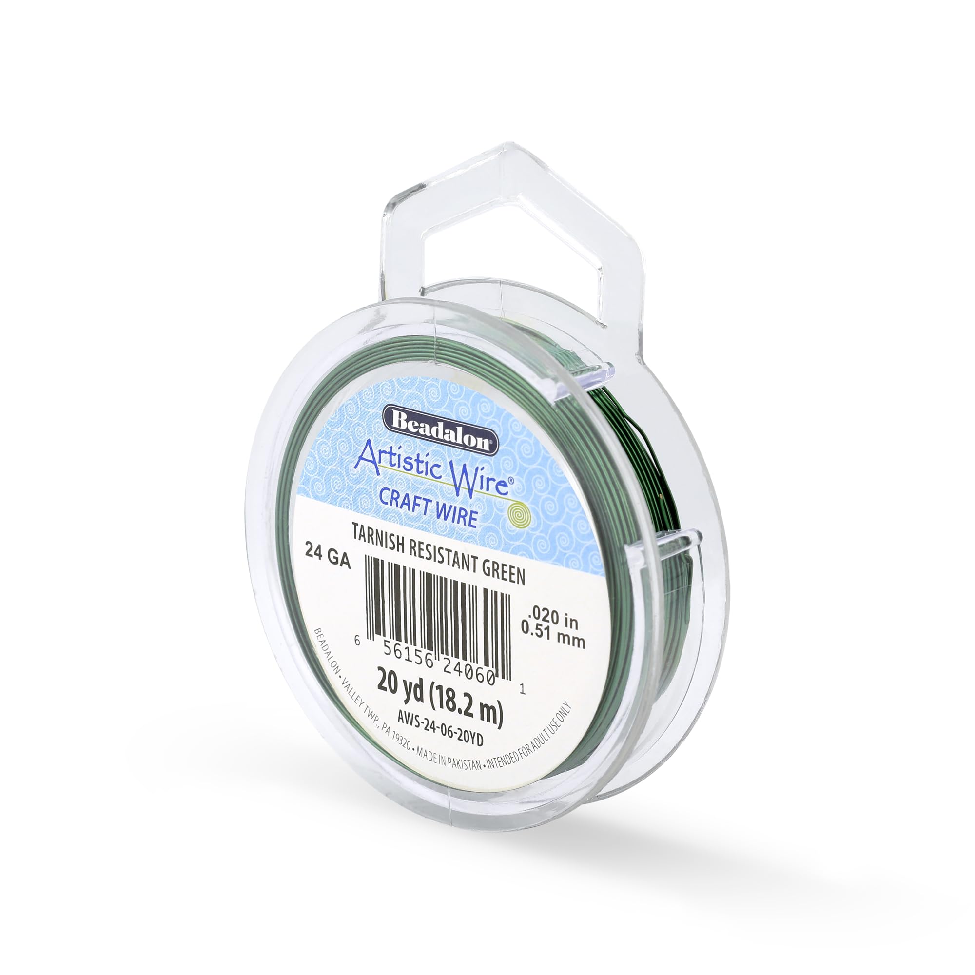 Beadalon 20-Yards Artistic 24-Gauge Wire, Green