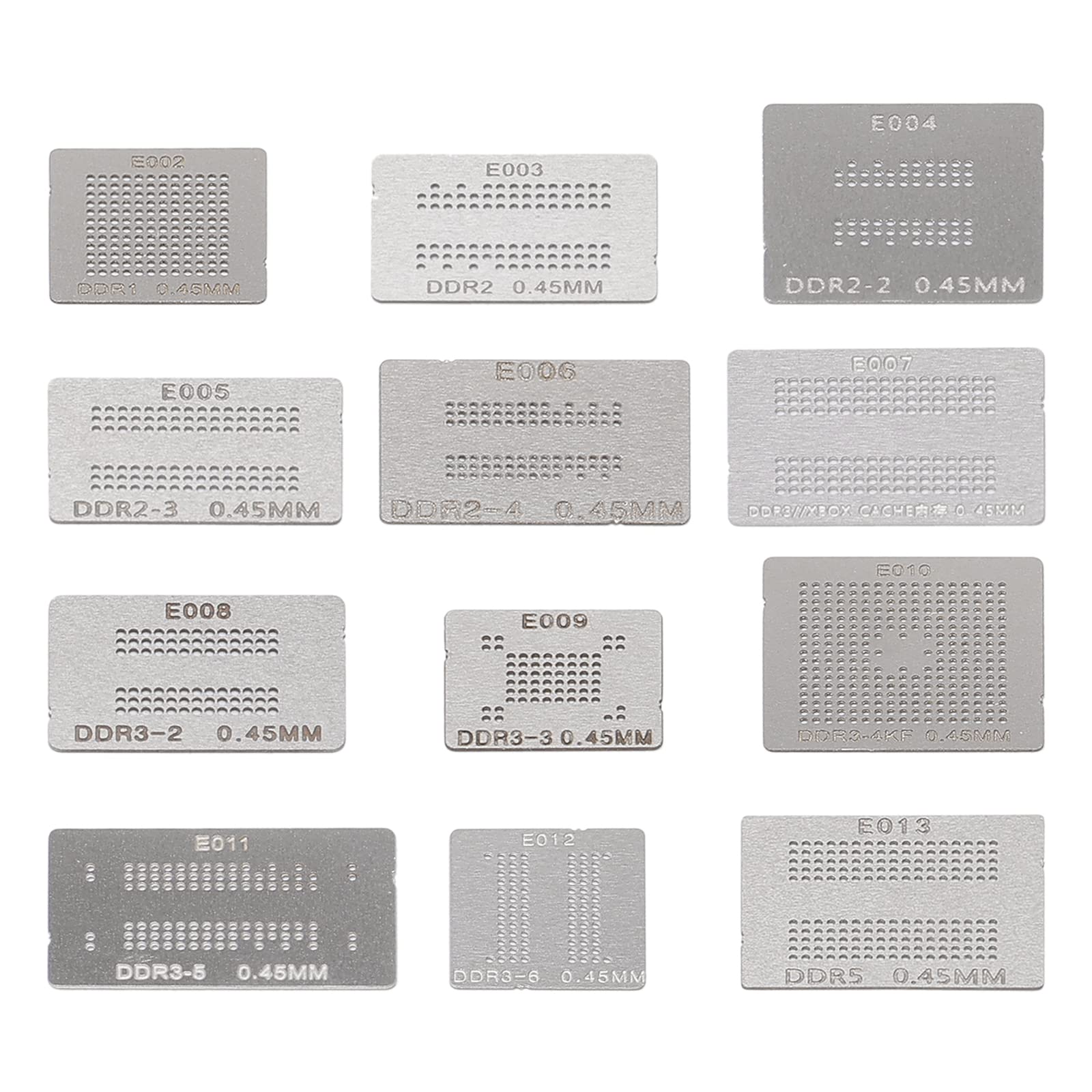 Ellbest 12pcs BGA Reballing Stencils Rework Station, Steel Template Mesh Directly Heat Set Kit for Laptop Desktop Graphics Card-image-8