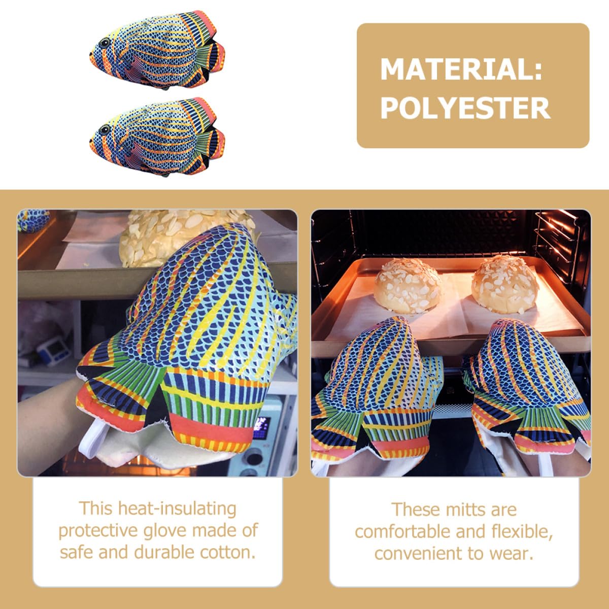 Guantes de Horno Ideales para Retirar Platos de Pasta de Algodón Resistentes al Calor Paquete de 2 Piezas Cómodos y Flexibles para Cocina