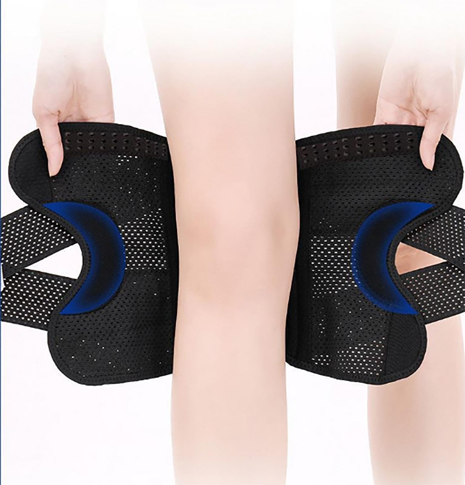 Rodillera para Hombres y Mujeres, Rodillera Ajustable con Estabilizadores Laterales, Rodillera para Aliviar El Dolor para Fútbol, ​​Baloncesto, Correr, Tenis, Voleibol,A-M