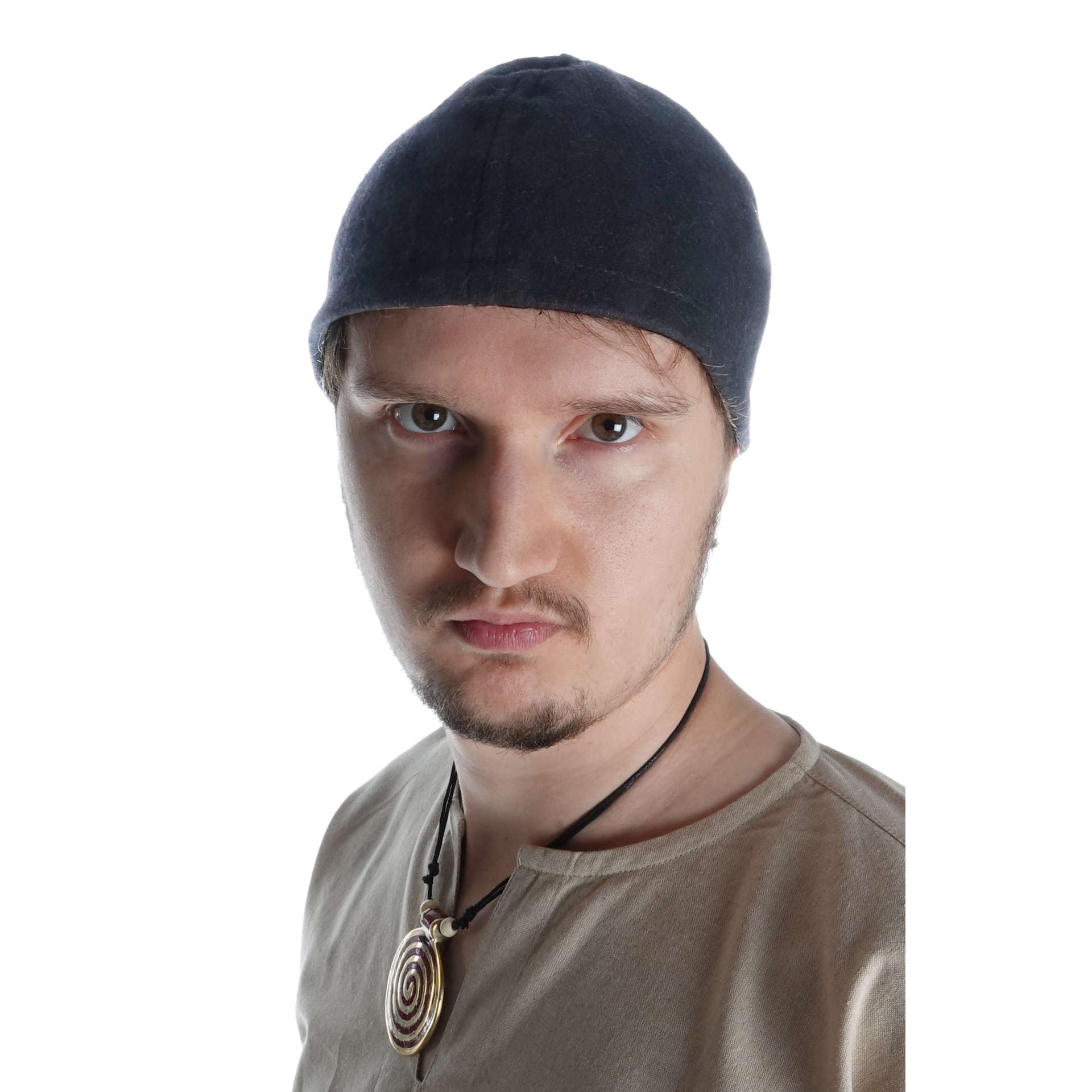 Hemad Men's Black ´S Medieval Viking Hat - Wool Felt - L