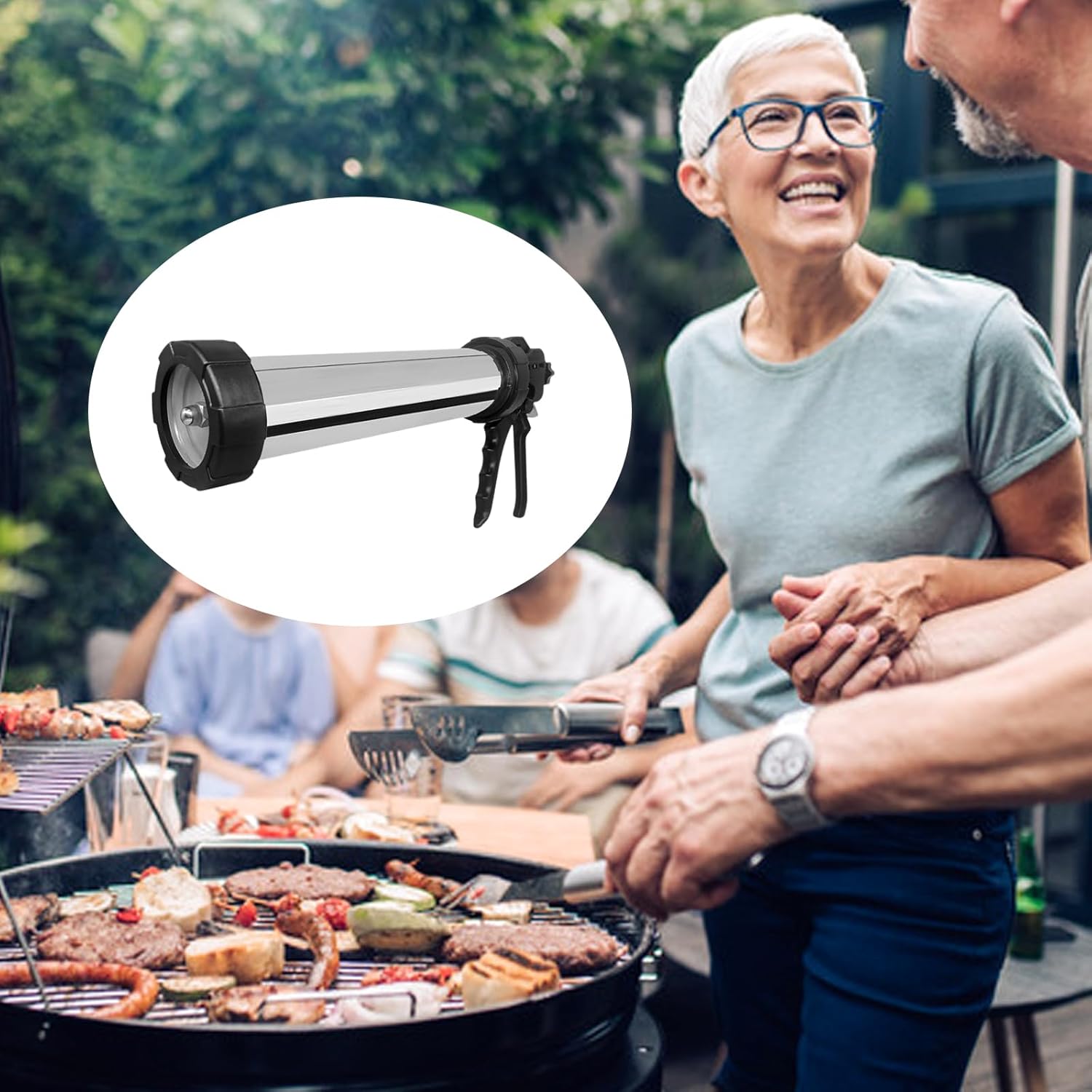 Jerky Gun Kits,Jerky Gun For Ground Meat,1.5 Lb Beef Jerky Gun Kit,Sausage Stuffer,Sausage Maker Machine,Beef Jerky Maker With 5 Stainless Nozzles,5 Cleaning Brushes,1 Meat Pusher