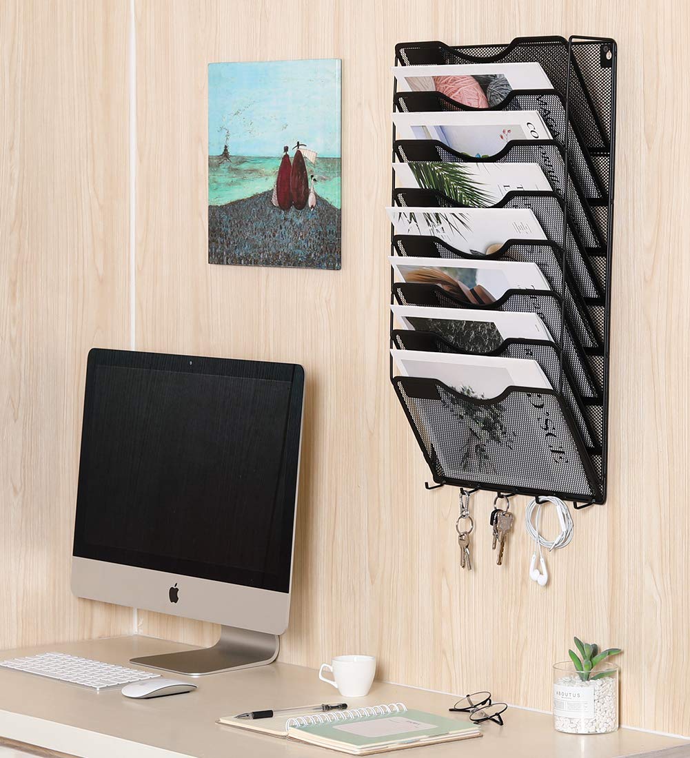 EasyPAG 8 Pocket Mesh Hanging Wall File Organizer, Easily File