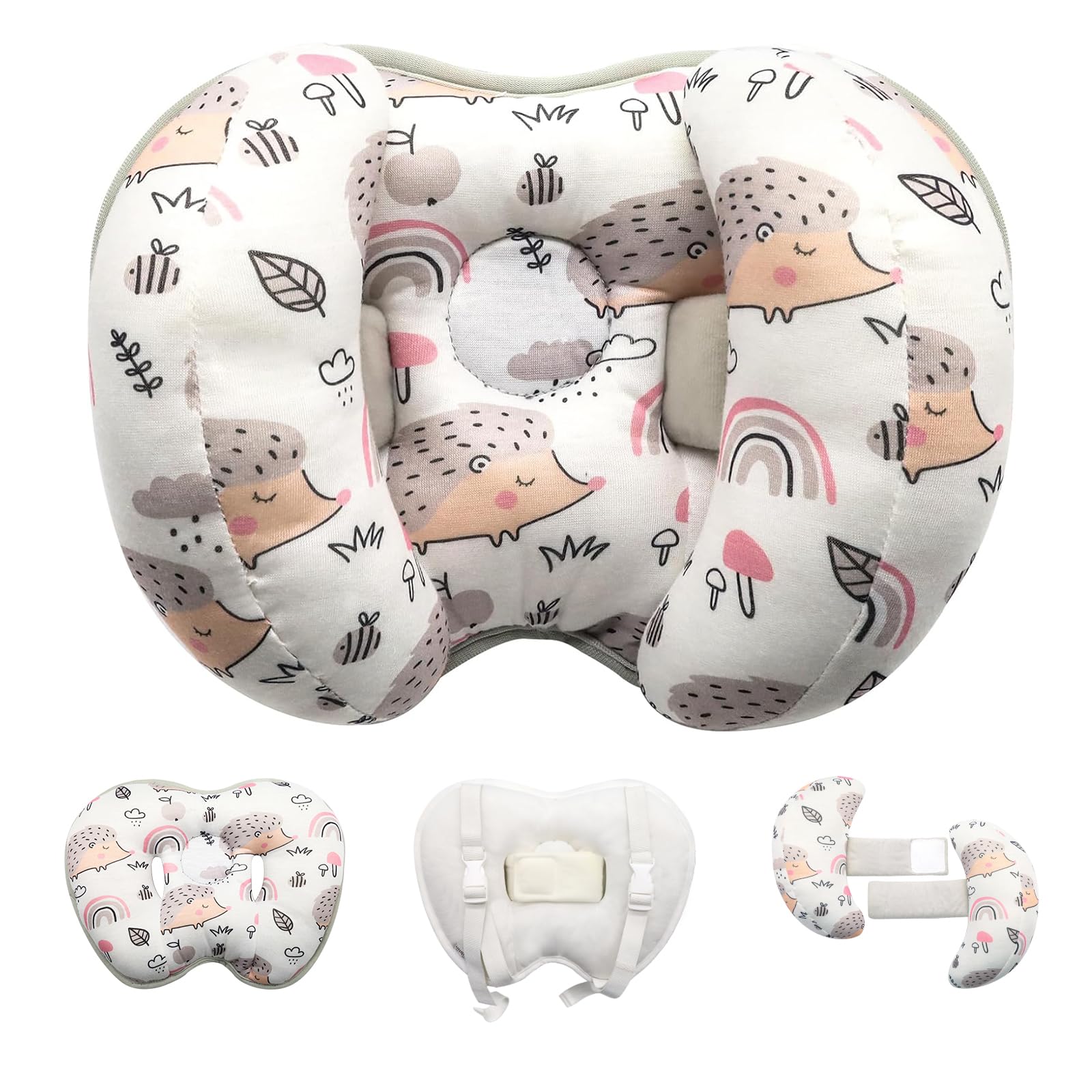 Photo 1 of KAKIBLIN Baby Support Pillow, Head and Neck Support, 2 in 1 Banana Neck Pillow for Baby Newborn, Adjustable Stroller Head Pillows for Kids (Hedgehog)