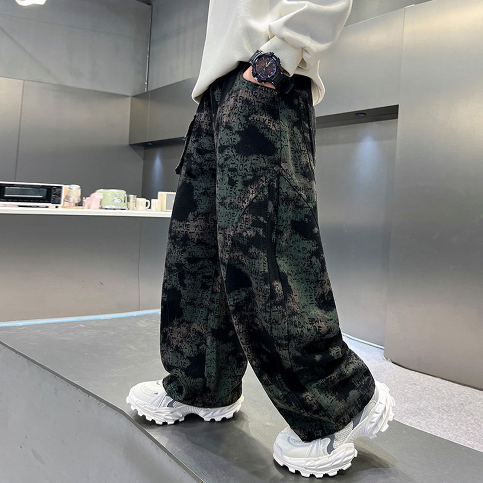 Genérico Vaqueros Elasticos Niño Pantalon Baggy Jeans Cintura Elástica