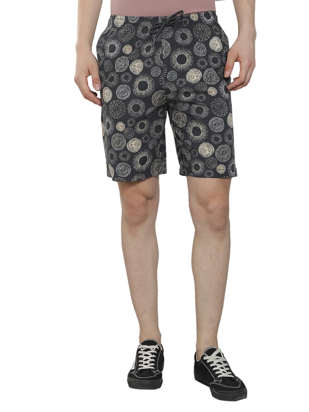 crimsoune club Men's Black 100% Cotton Graphic Printed Lounge Shorts-picture-15