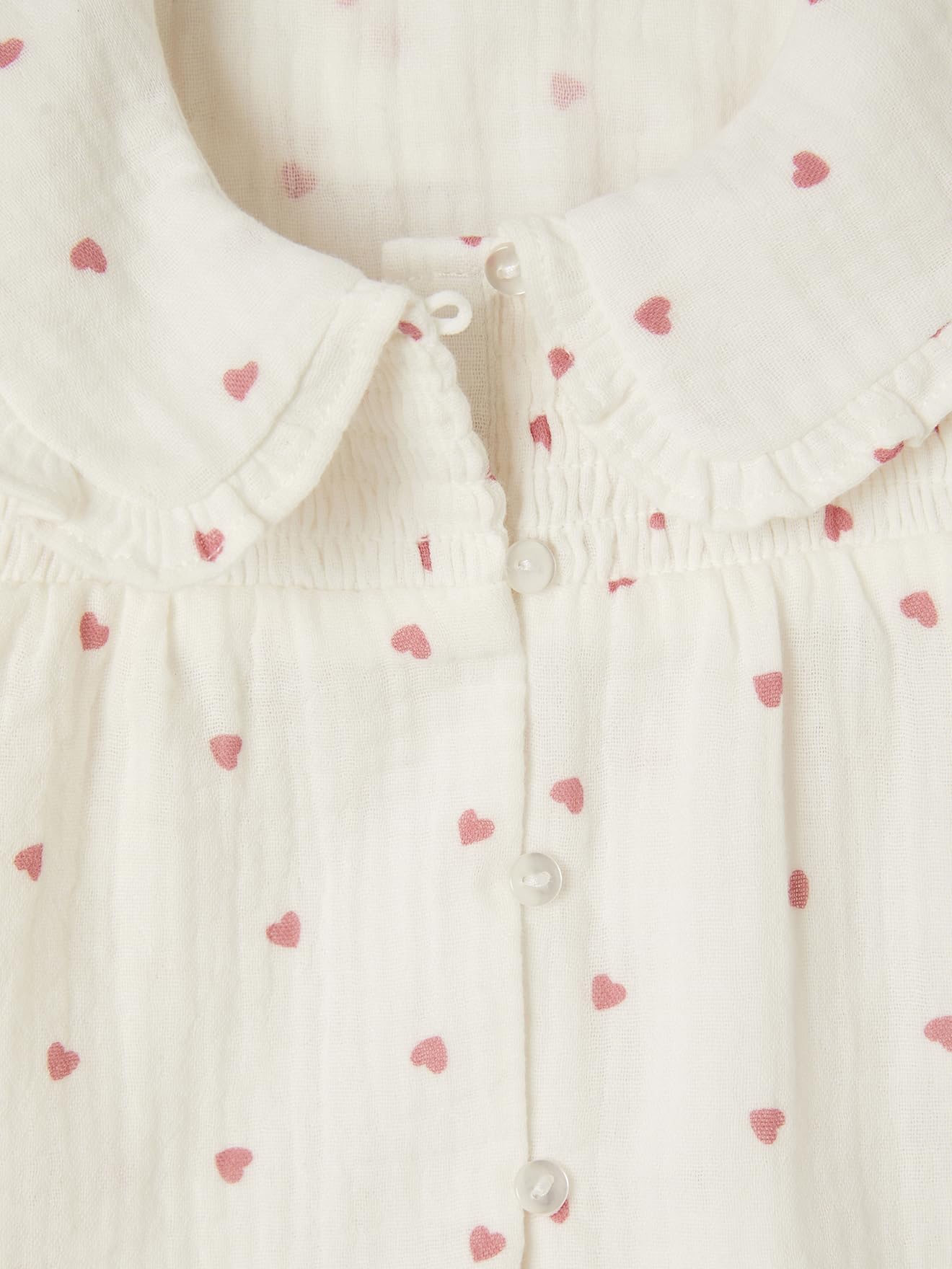 Vertbaudet Mädchen Baby Bluse aus Musselin mit Herzen