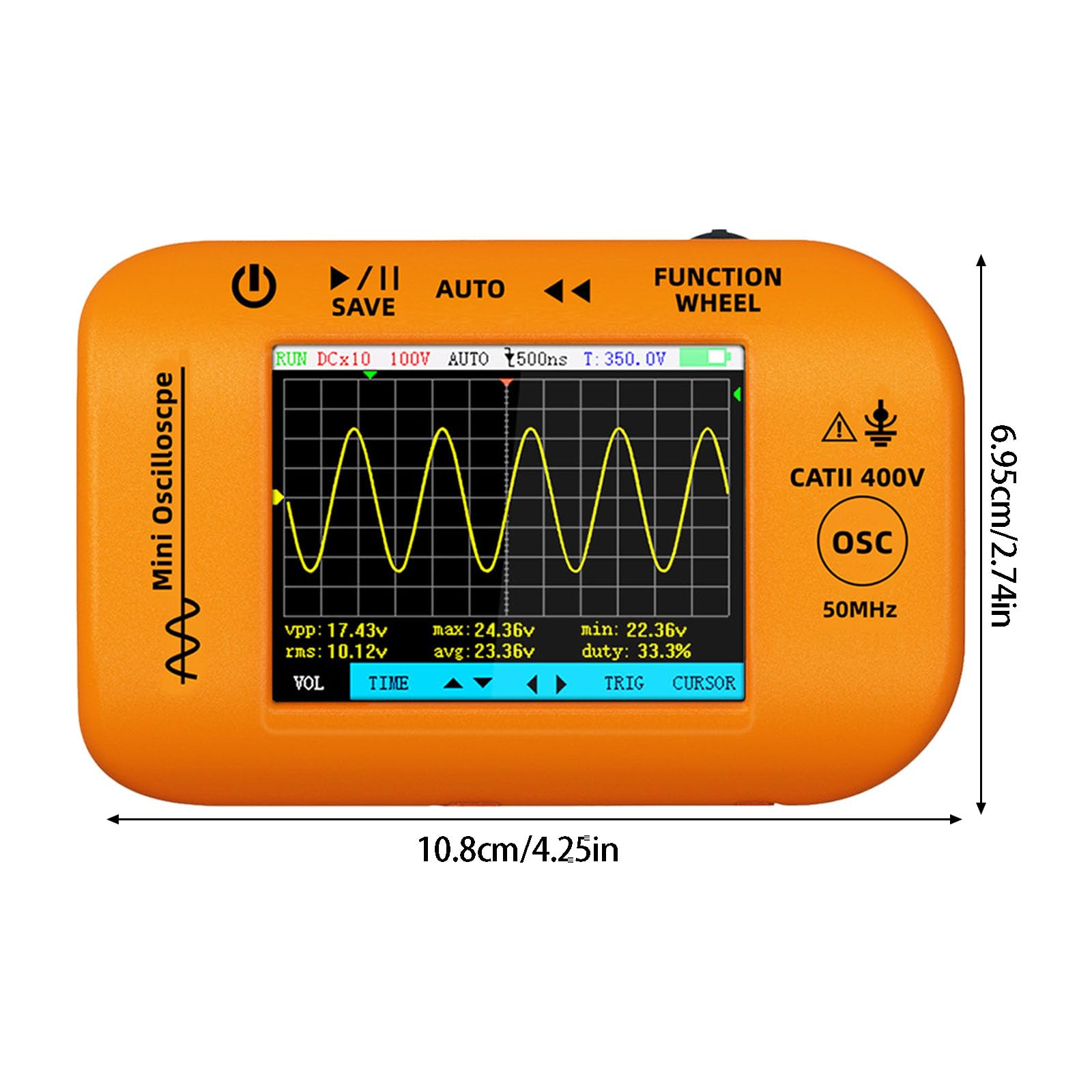 Oscilloscopio integrato e generatore di forme d'onda arbitrarie 400V Proteggono il debug del circuito per i progetti piccoli con il generatore di funzioni