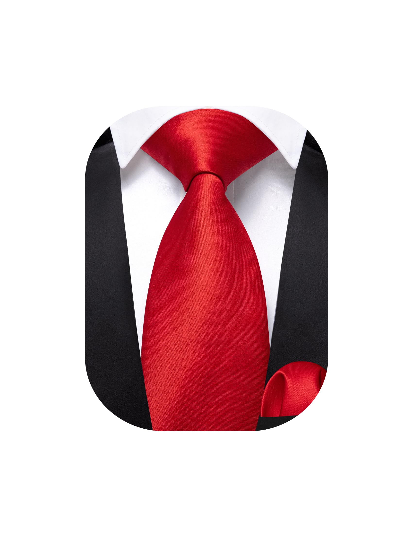 Barry.Wang Boys Ties Pre-Tied Satin Solid Color Kids Tie Pocket Square Set Adjustable Formal Necktie Graduation School