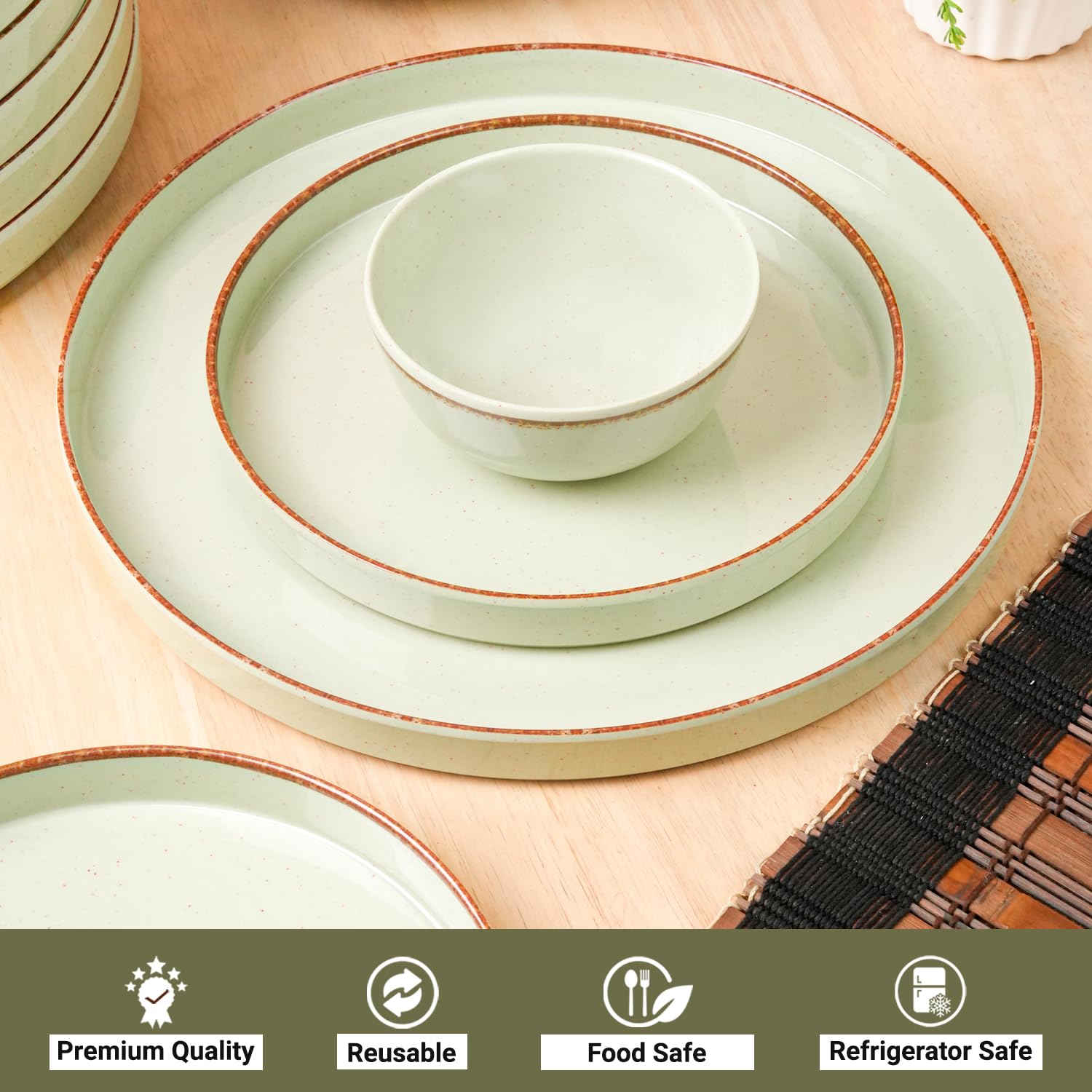 MARKET 99 Plato Dinner Set - 20 Pcs Rusty Green -8