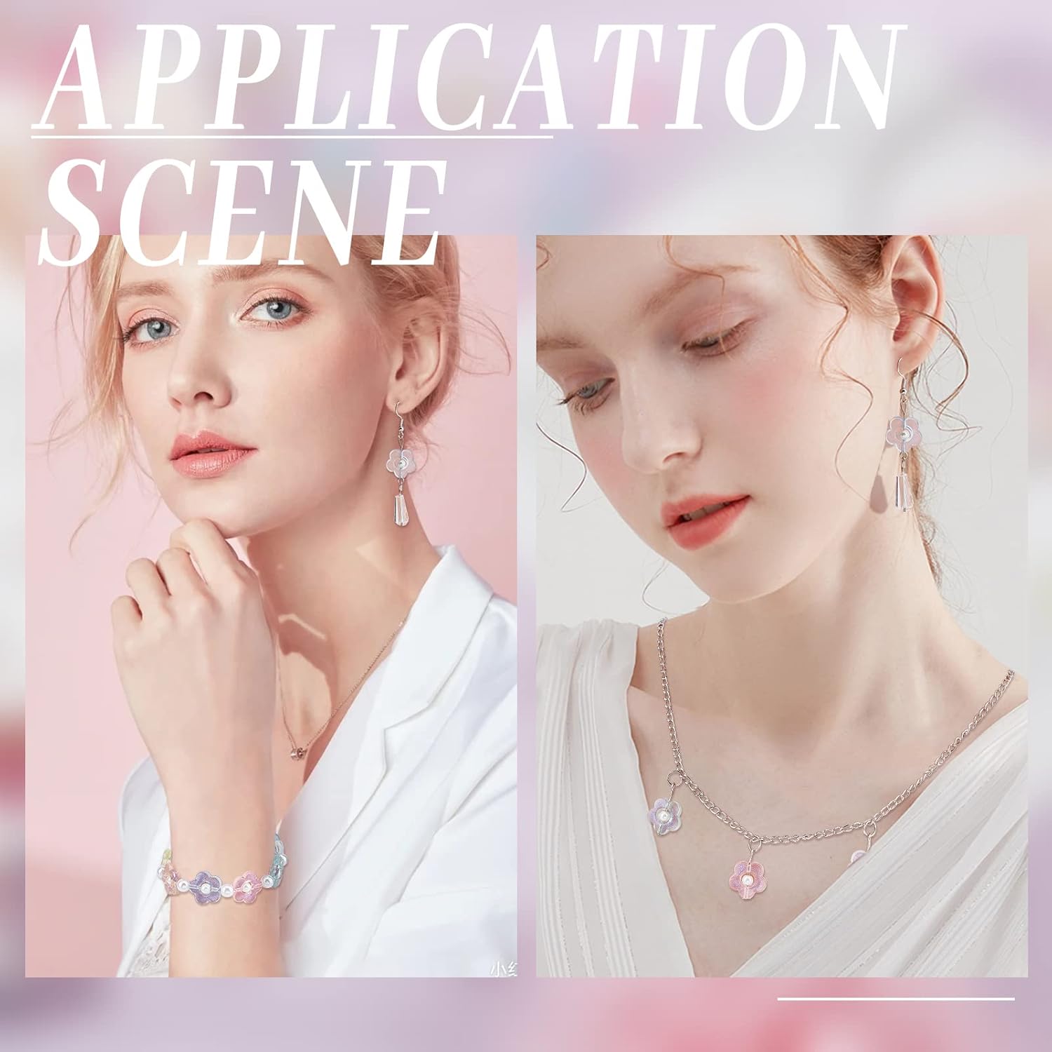 arricraft 300 Pcs Acrylic Flower Beads, Colorful 5-Petal Flower Shape Spacer Beads for DIY Craft Necklaces Bracelets Jewelry Making - Image 7