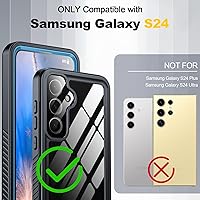 Vista 2 de Funda para Samsung Galaxy S24, impermeable IP68 con [protector de pantalla/cámara incorporado] [resistente a golpes militares de 14 pies] funda