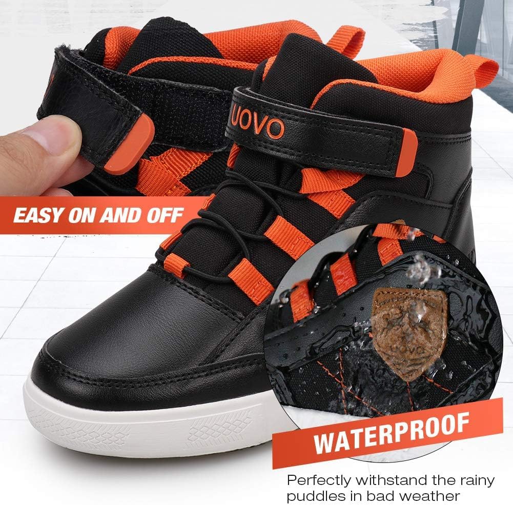 UOVO Kids Boys Shoes Water Resistant Boots Non-Slip Mid-Top Skateboarding Childern Athletic (Little/Big Kids)