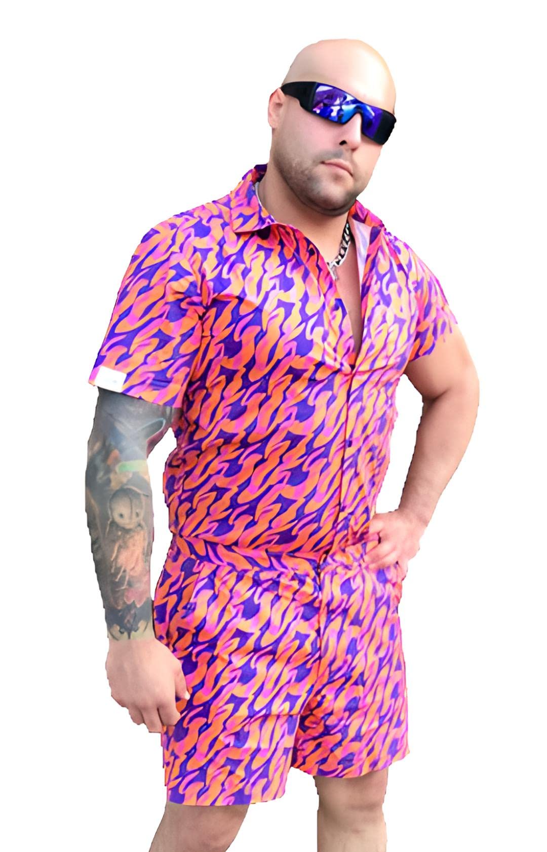 Zesties Male Rompers - Original Romper Jumpsuits for Men - Tropical Male Onesie Shorts - Men's Jumper Rompers