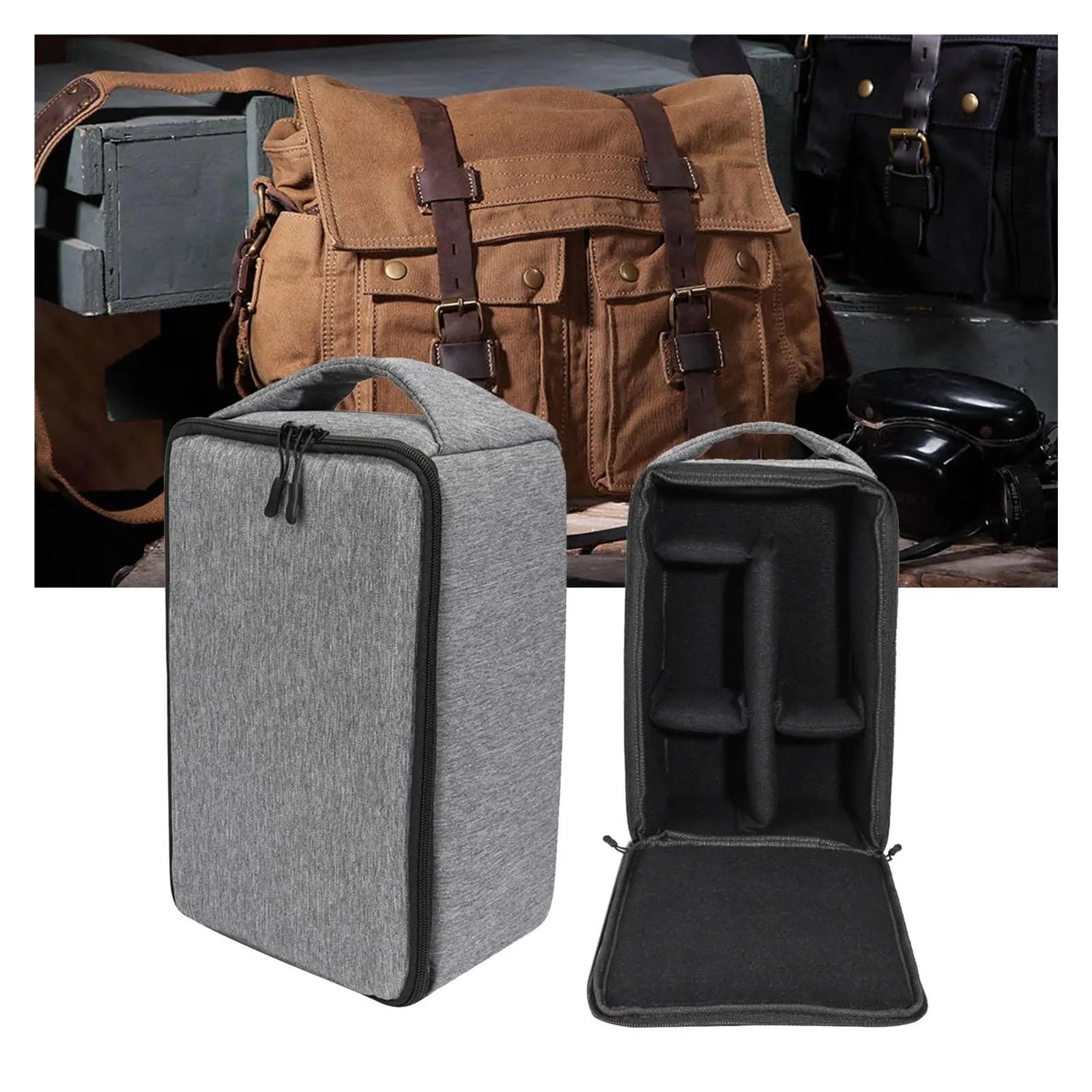 Funda Camara Bolsa con asa for cámara, Bolsa for Dispositivos, Transpirable, portátil, for fotógrafo, cámara Digital, compacta, Exterior, Suave, Acolchada, DSLR, SLR