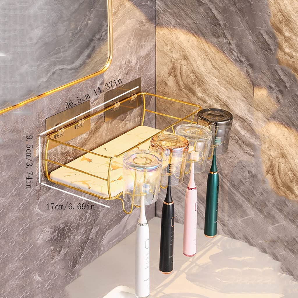 Portaspazzolino da Parete Porta del denti spazzolino da bagno Porta di spazzolino montato a parete multifunzionale portatore di spazzolino con bosca Scatola di Immagazzinaggio Dello Scaffale di Immag