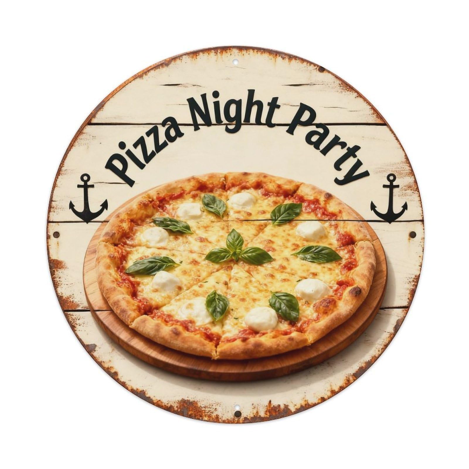 Pizza Night Party Sign Metal Tin Sign Plaque