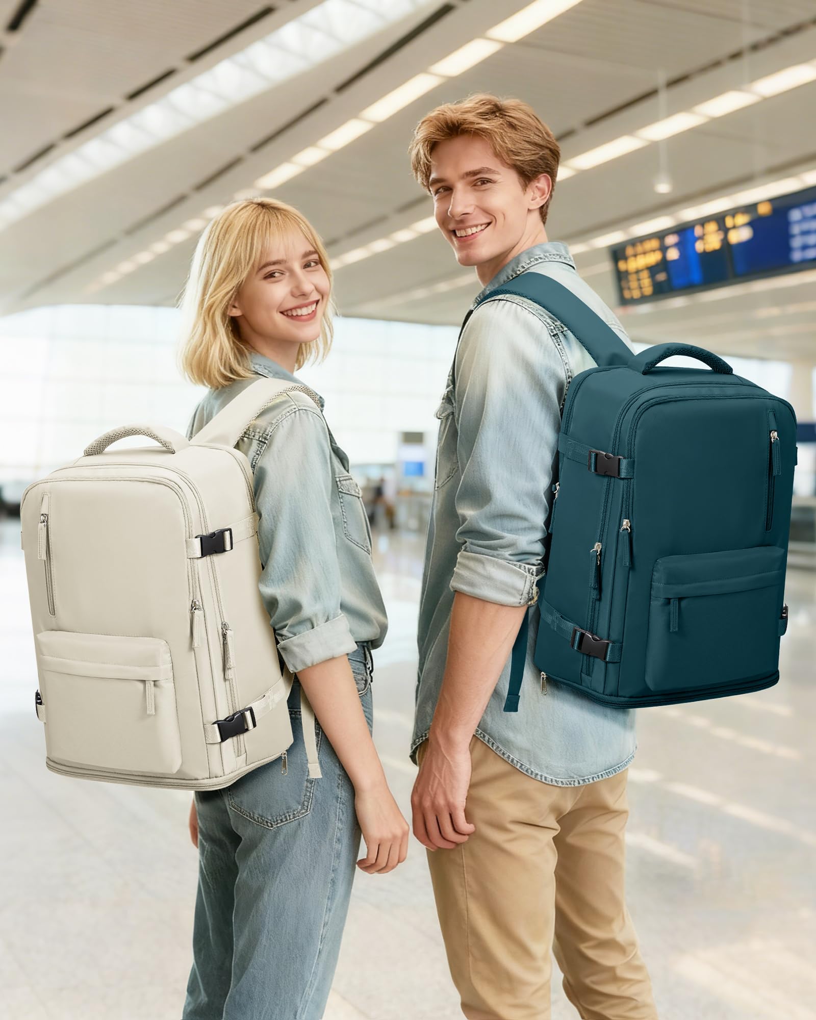 BJLFS Borse da Cabina per Ryanair 40×30×20 Zaino da Viaggio con Sottovuoto Bagaglio a Mano 40x20x25 Easyjet 45×36×20,Zaino Wizzair 40x30x20,Zaino Casual per laptop da 14 pollici per scuola