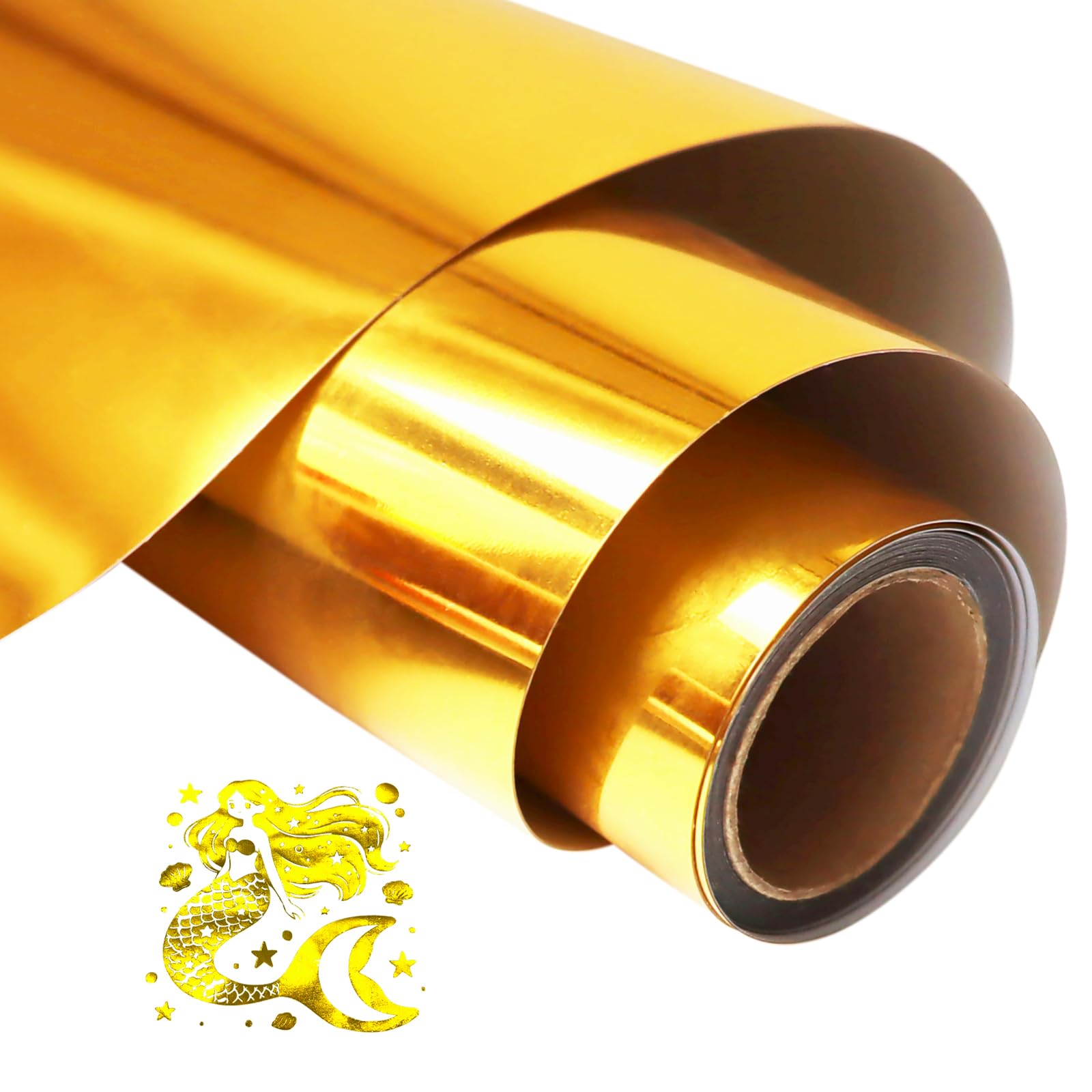 Gold Heat Transfer Vinyl Metallic Gold Iron HTV Iron on Vinyl for T-Shirts